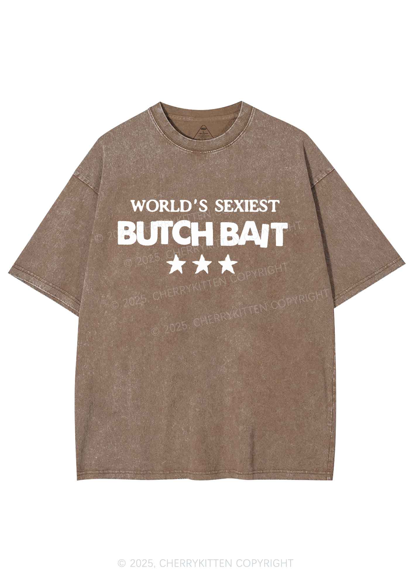 Worlds Sexiest Butch Bait Pride Y2K Shirts Washed Tee Cherrykitten
