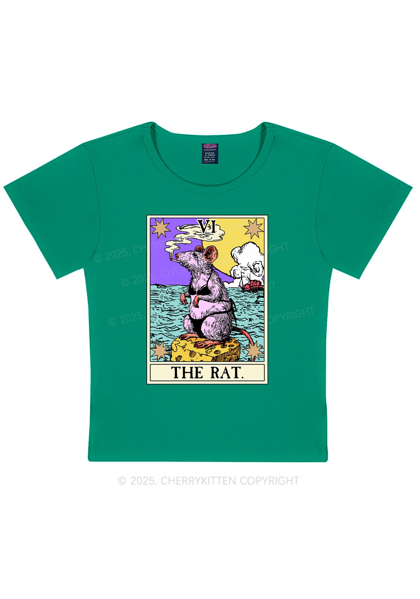 The Rat Smoking Y2K Baby Tee Cherrykitten
