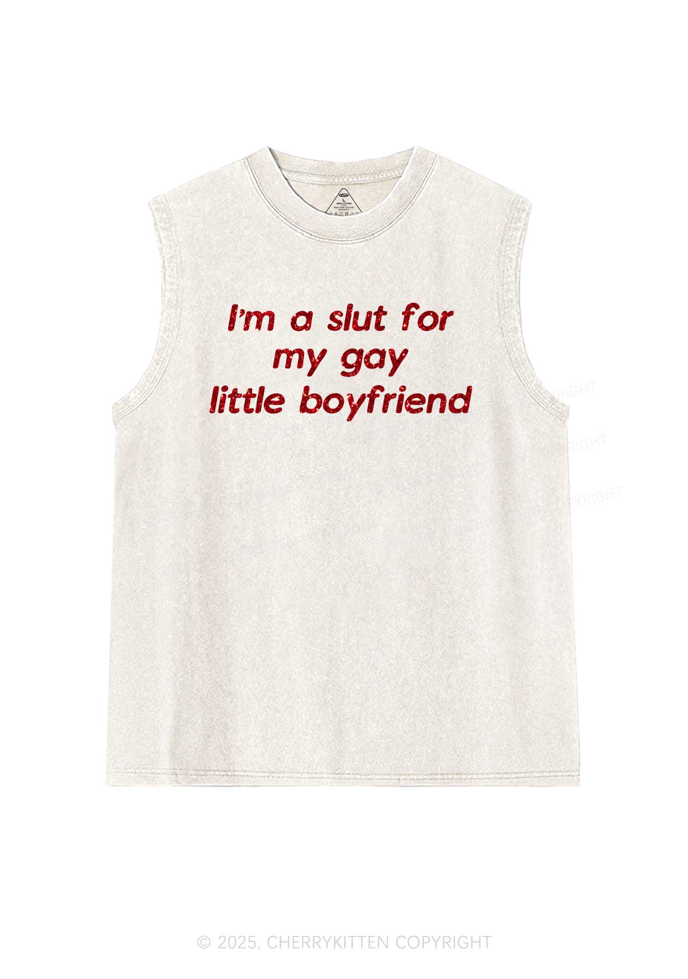 Glitter Slxt For My Gay BF Y2K Washed Muscle Tank Cherrykitten