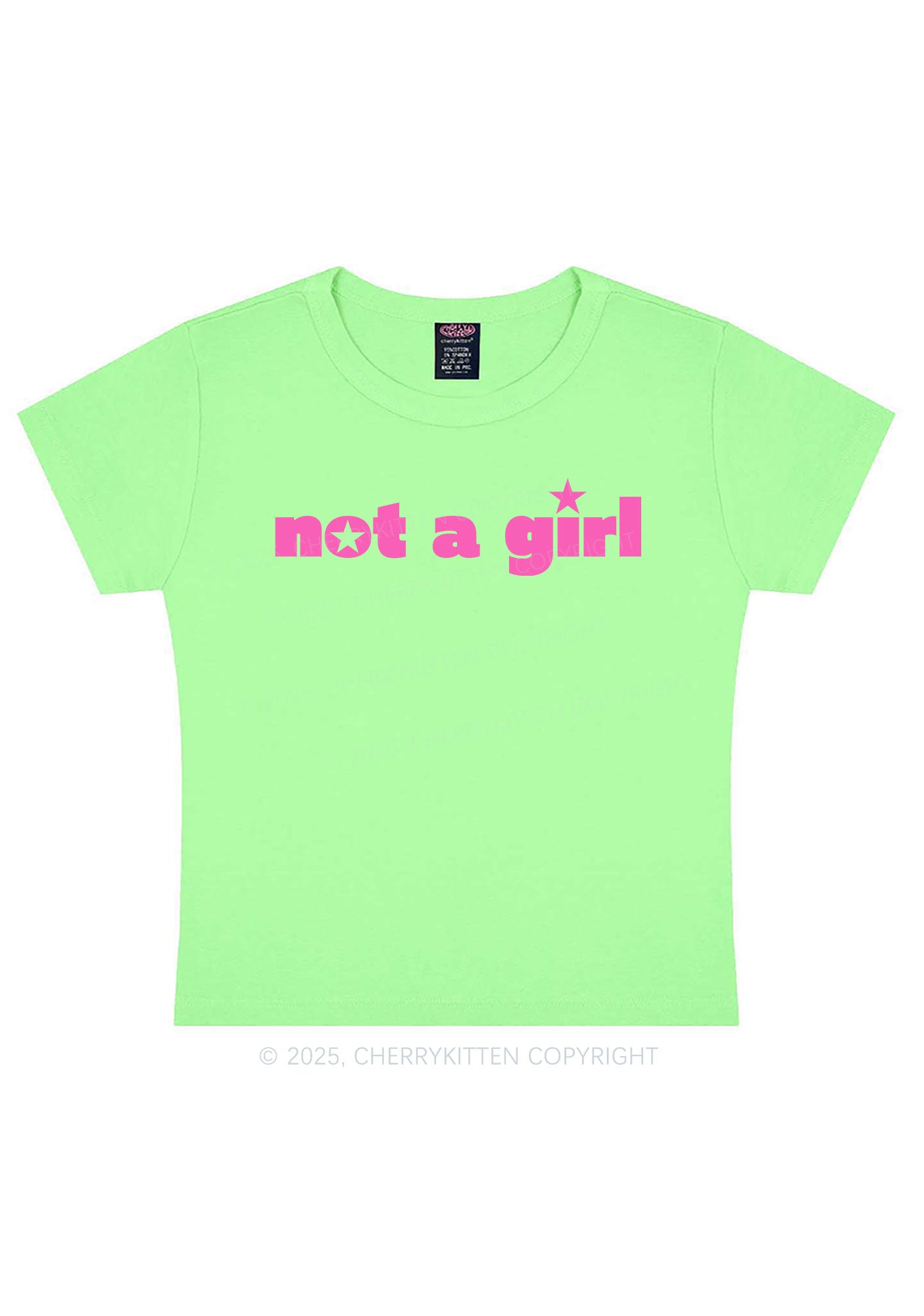Not A Girl Y2K Baby Tee Cherrykitten