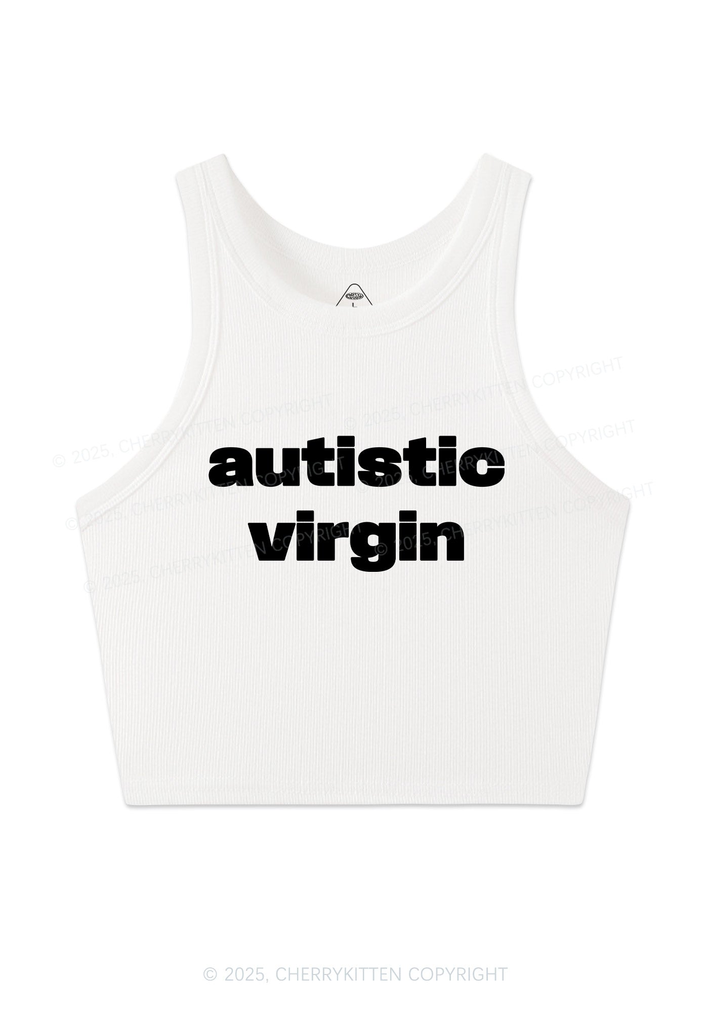 Autistic Virgin Y2K Crop Tank Top Cherrykitten