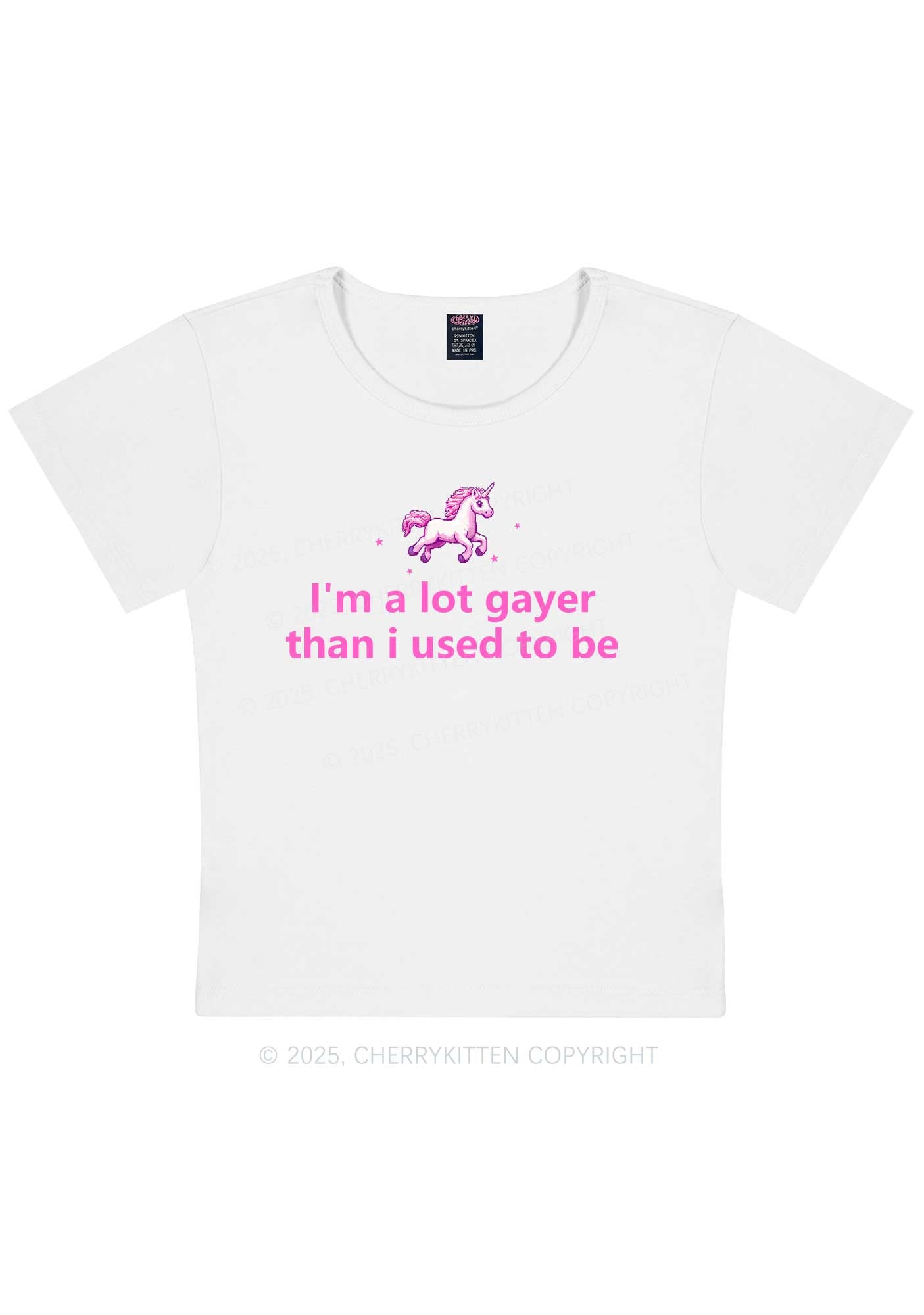 Im A Lot Gayer Pride Y2K Baby Tee Cherrykitten