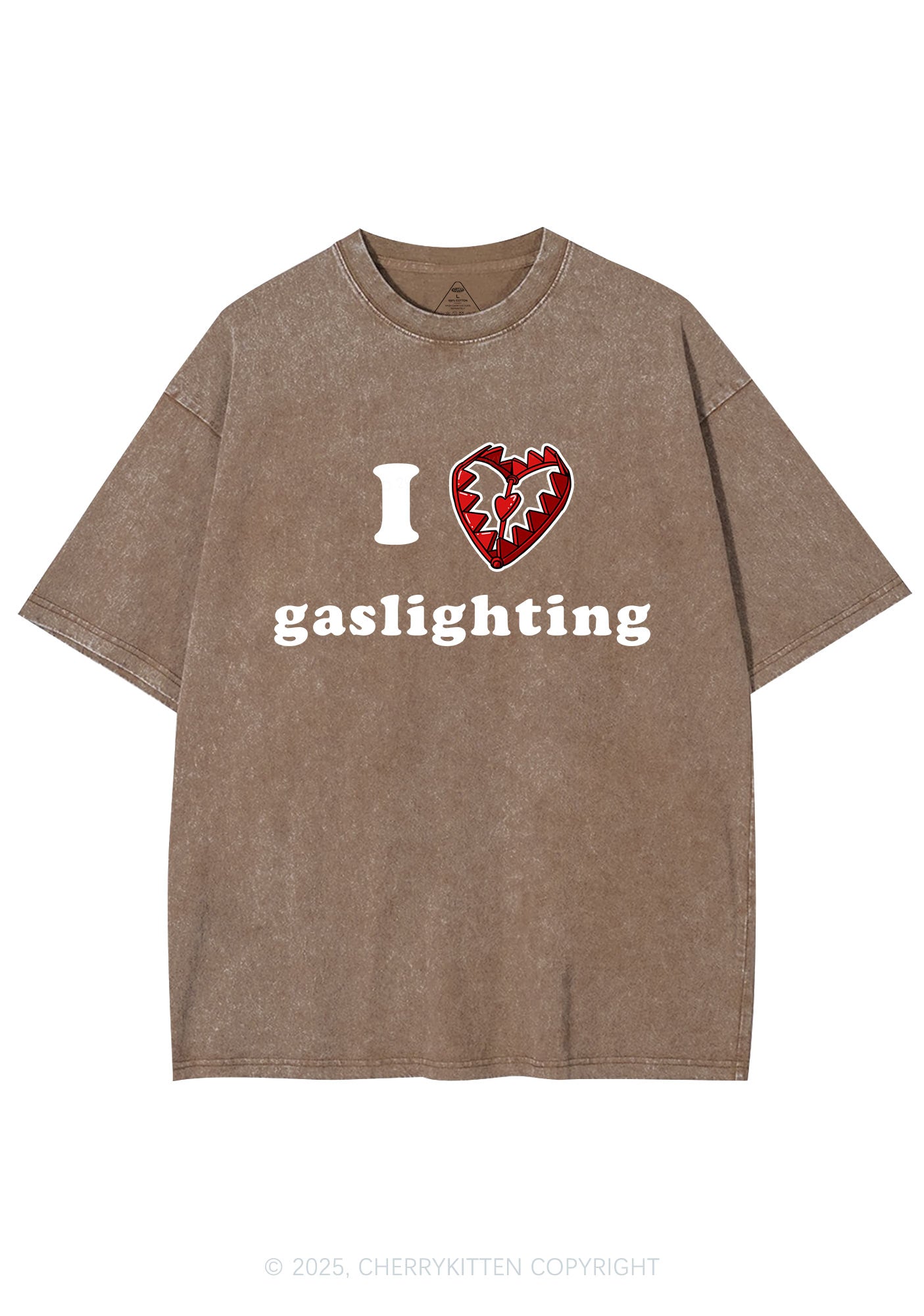 Love Gaslighting Y2K Shirts Washed Tee Cherrykitten