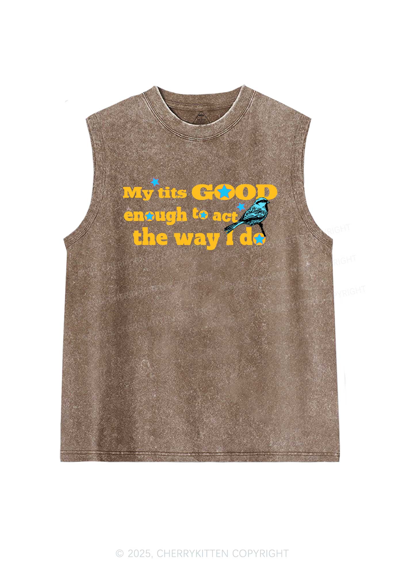 Good To Act Way Y2K Washed Muscle Tank Cherrykitten
