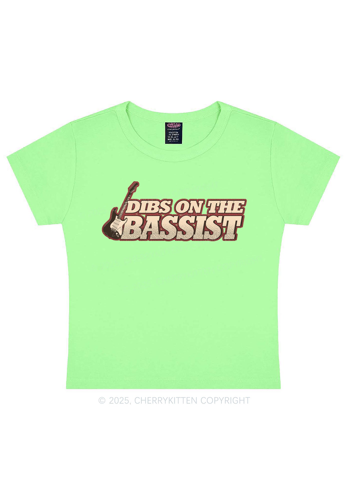 Dibs On The Bassist Y2K Baby Tee Cherrykitten