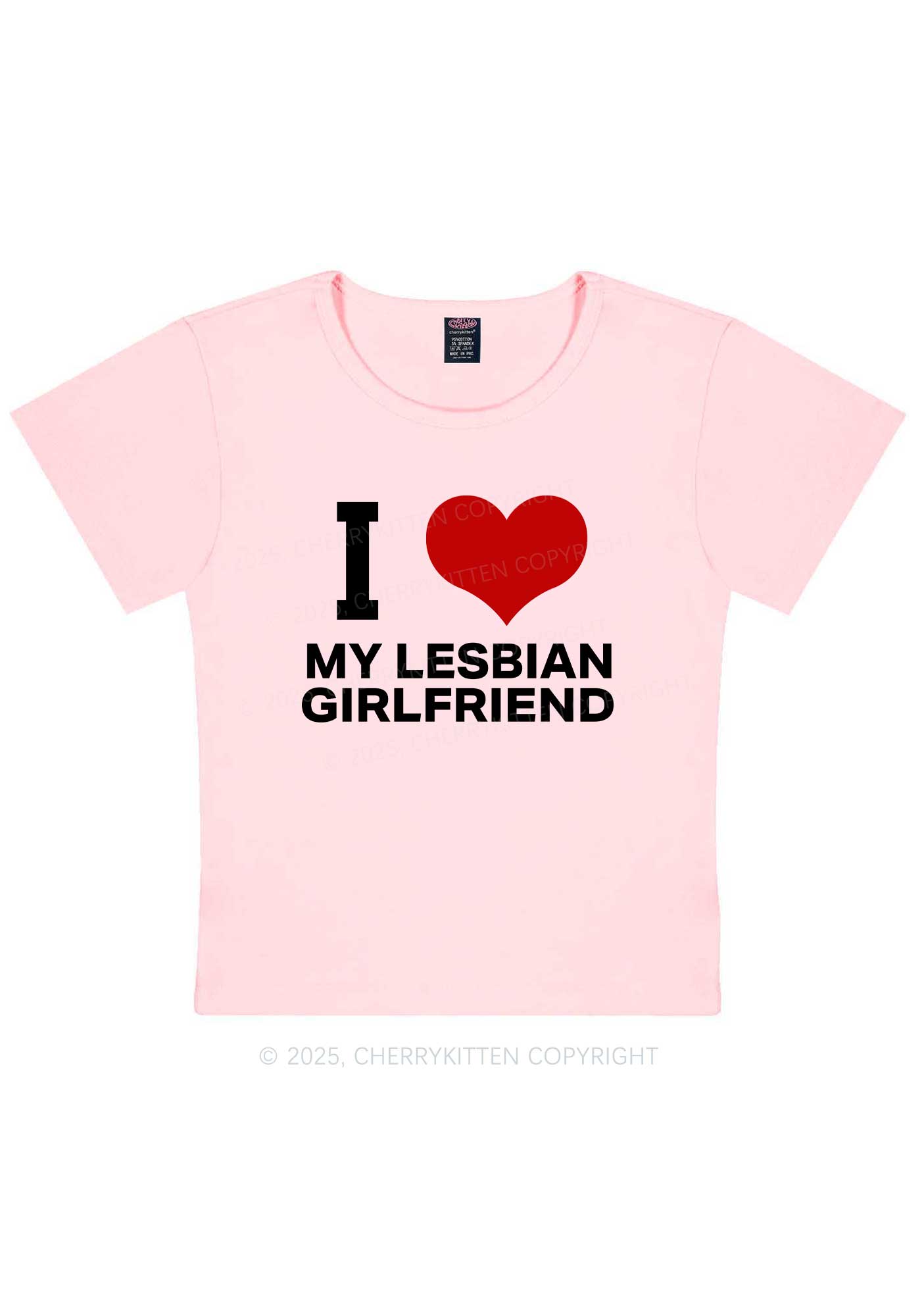 I Love My Lesbian GF Y2K Baby Tee Cherrykitten