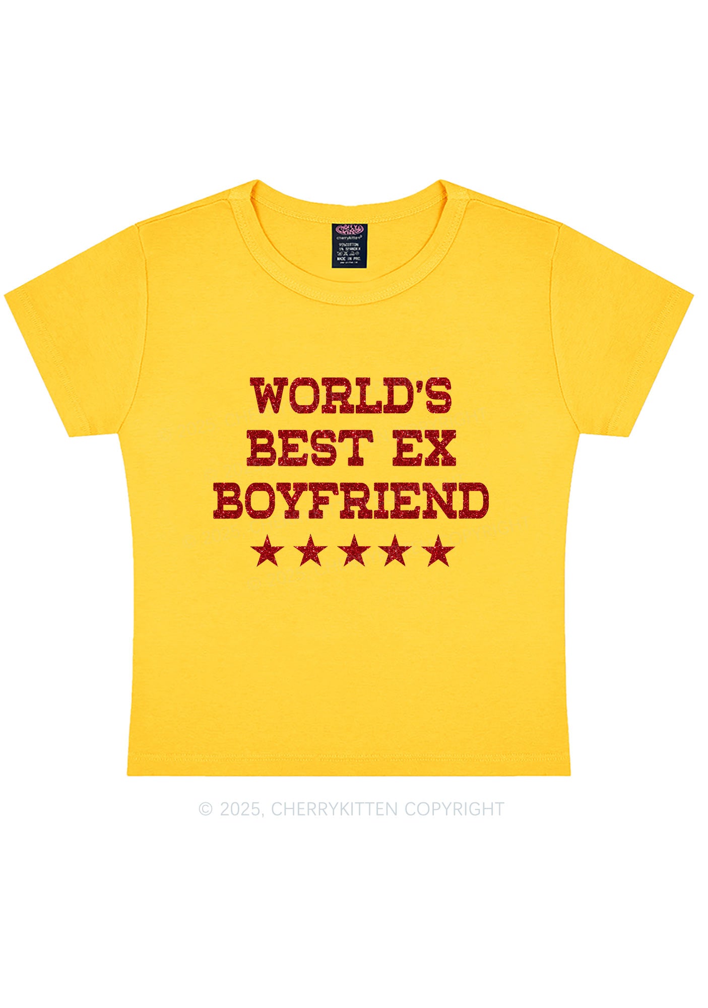 Glitter Best Ex Boyfriend Y2K Baby Tee Cherrykitten