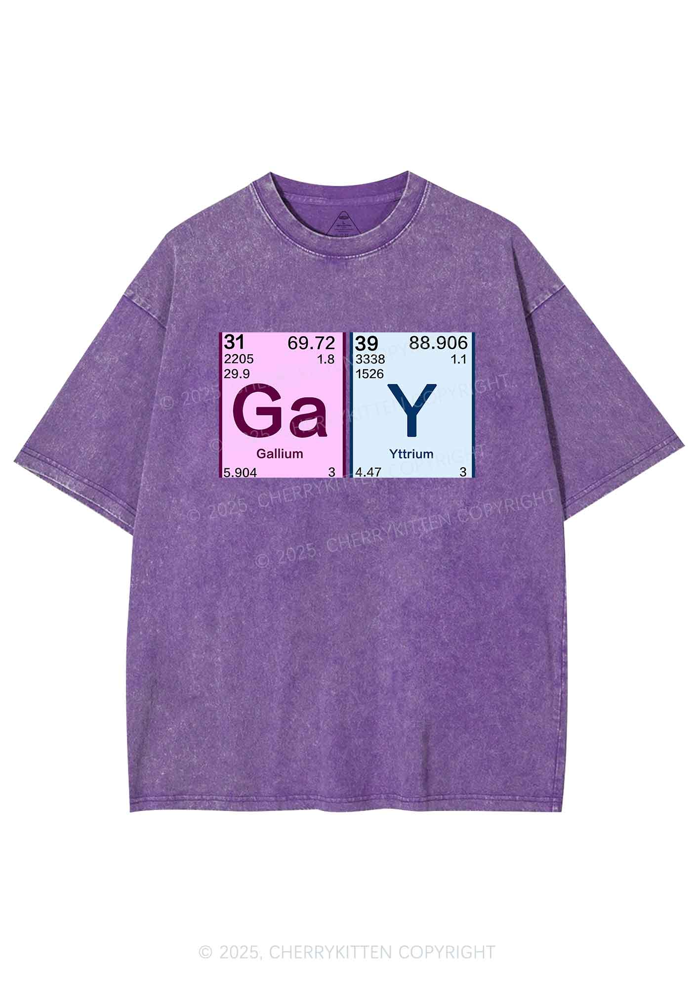Gay Periodic Table Elements Pride Y2K Shirts Washed Tee Cherrykitten