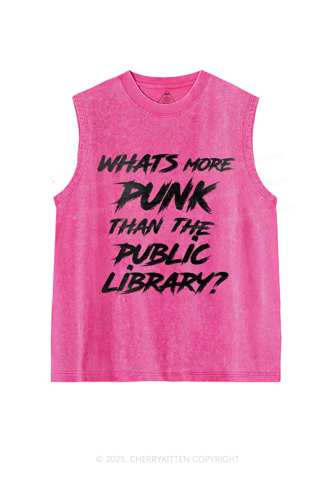 Punk Than Public Library Y2K Washed Muscle Tank Cherrykitten