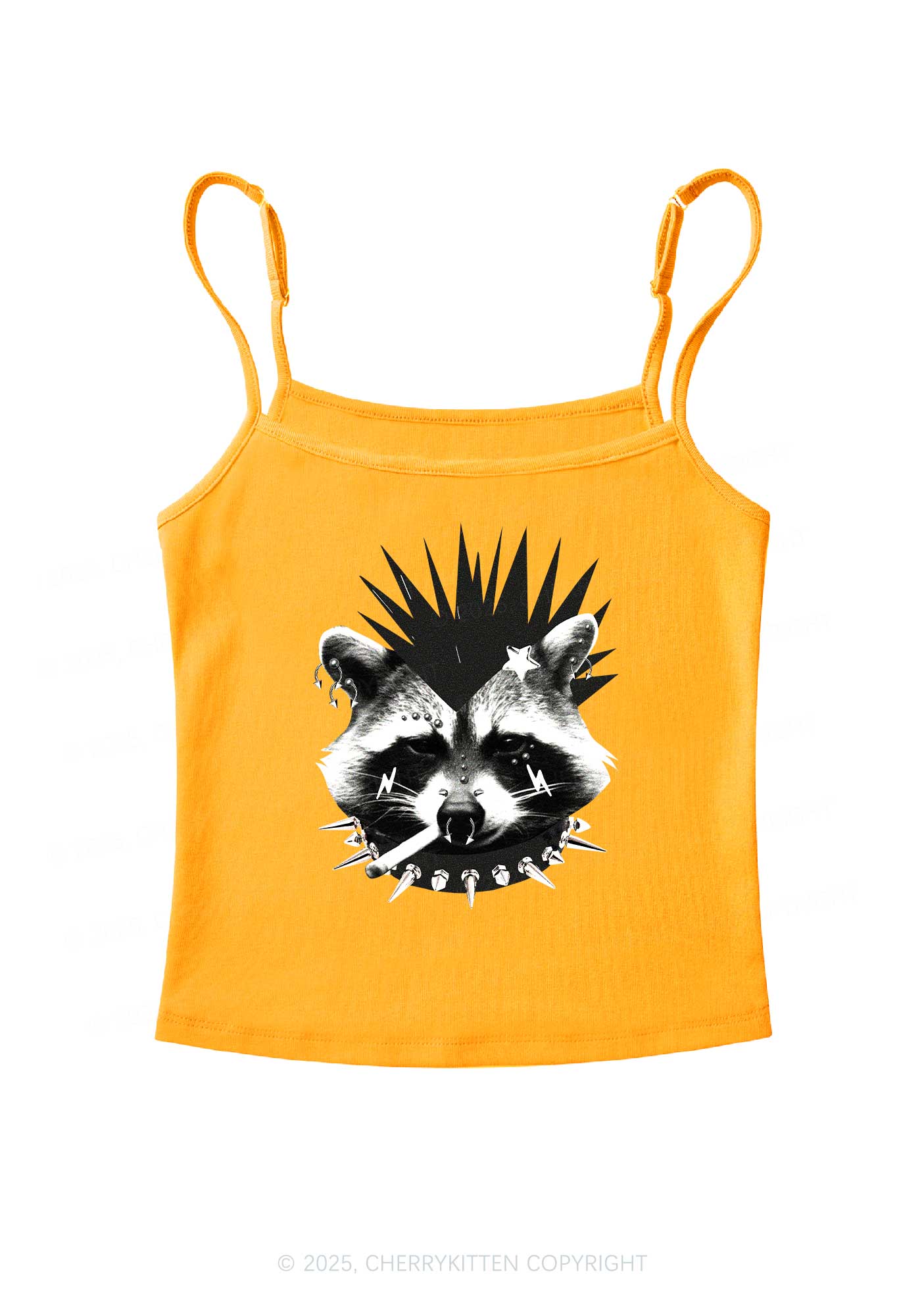 Punk Raccoon Y2K Spaghetti Strap Cami Cherrykitten