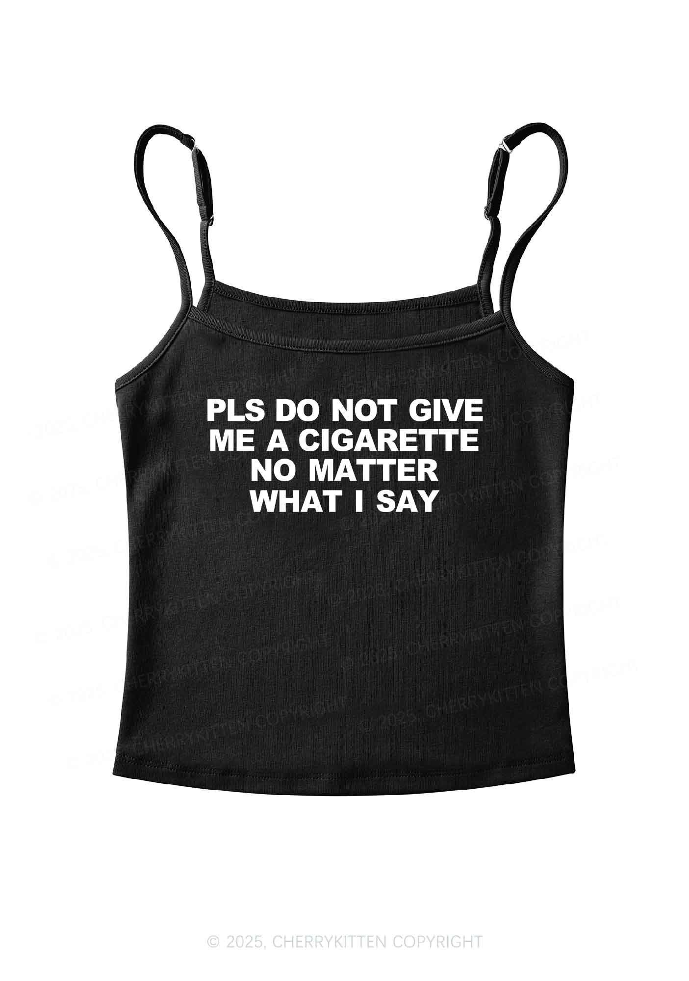 Don't Give Me Cigarette Y2K Spaghetti Strap Cami Cherrykitten
