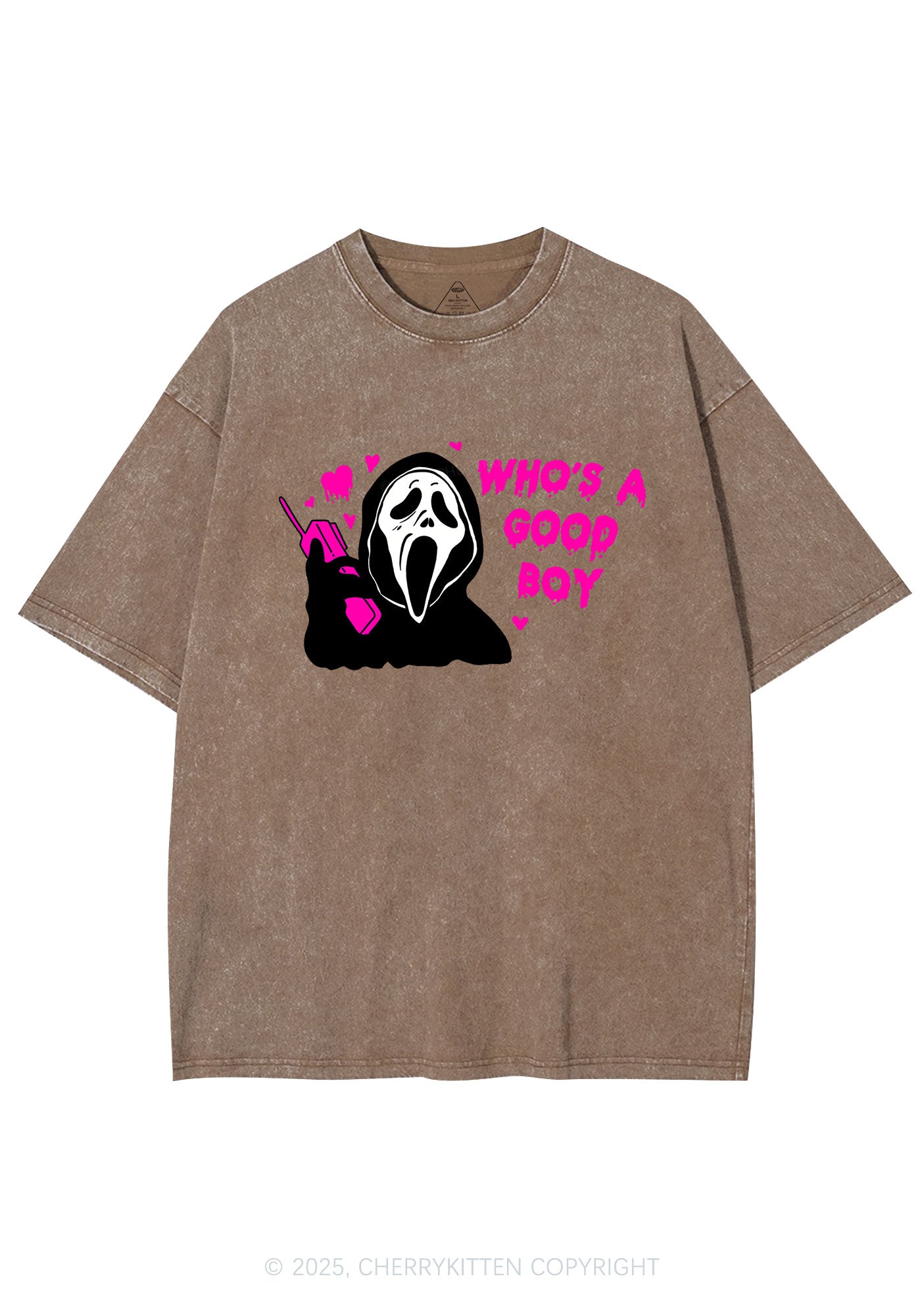 Halloween Whos Good Boy Y2K Washed Tee Cherrykitten