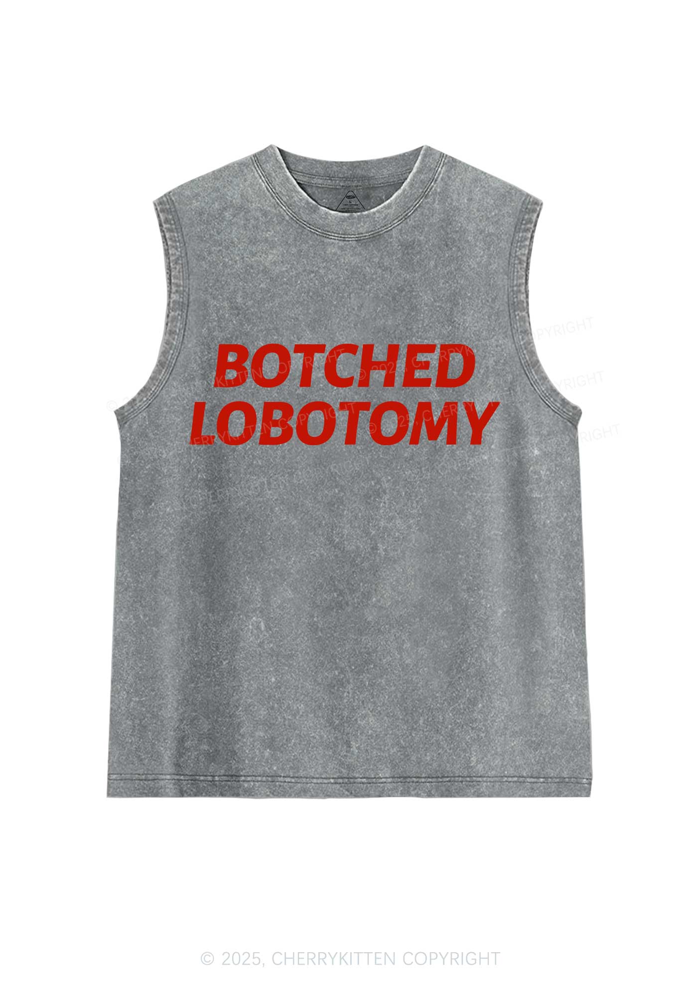 Botched Lobotomy Y2K Washed Muscle Tank Cherrykitten