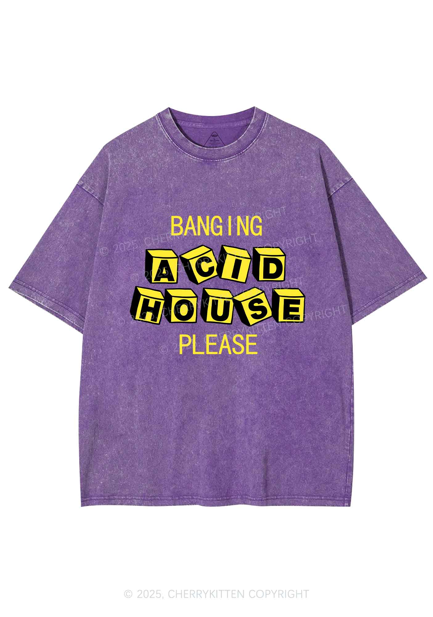 Banging Acid House Y2K Shirts Washed Tee Cherrykitten