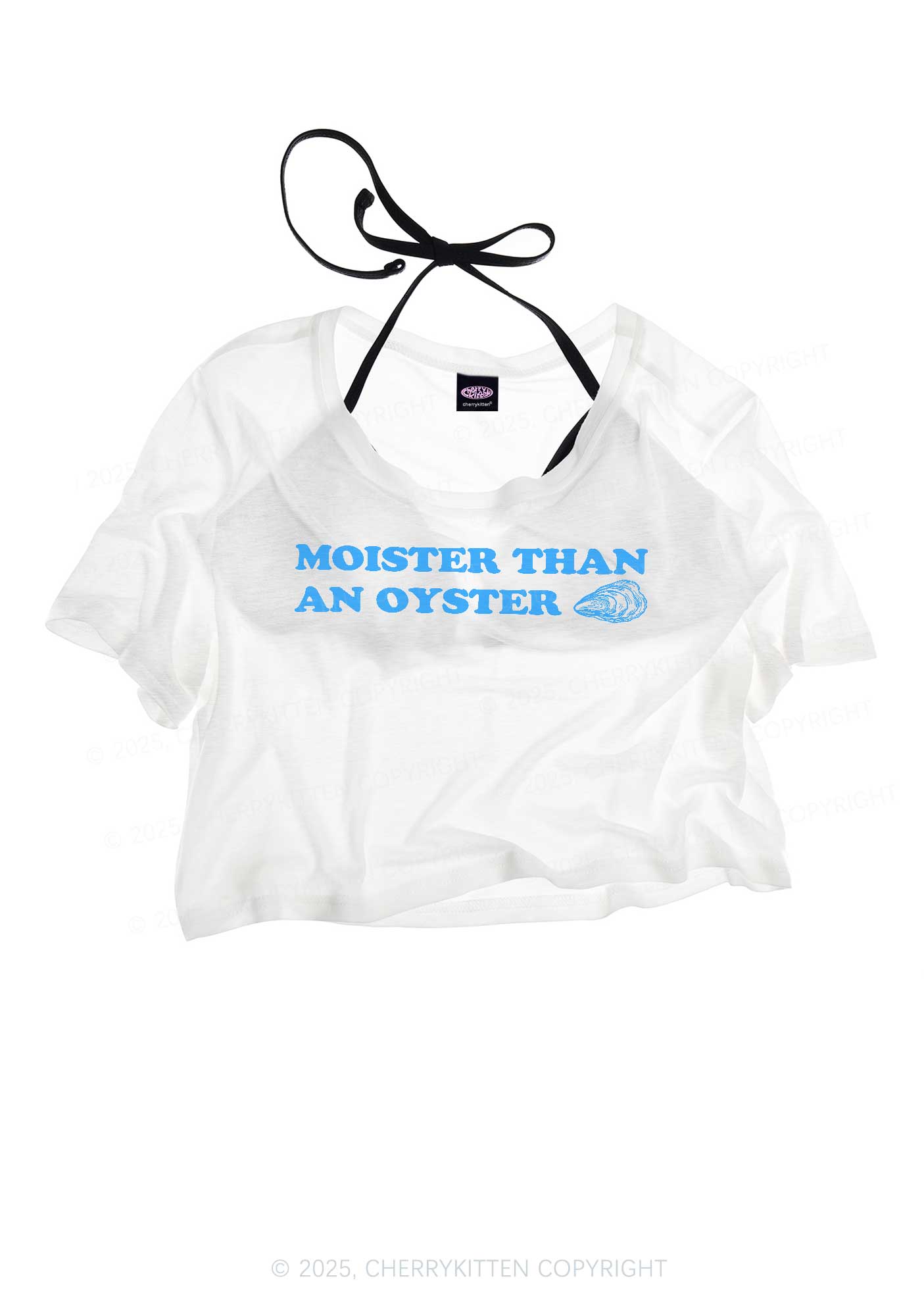 Moister Than An Oyster Y2K Sheer Crop Tee Cherrykitten
