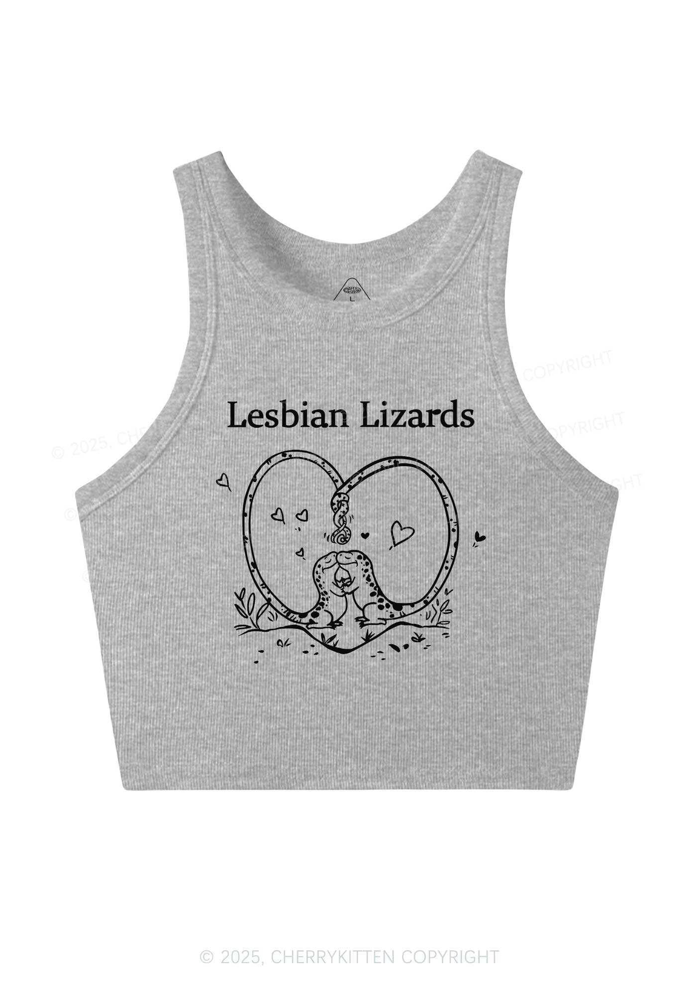 Lesbian Lizards Y2K Crop Tank Top Cherrykitten