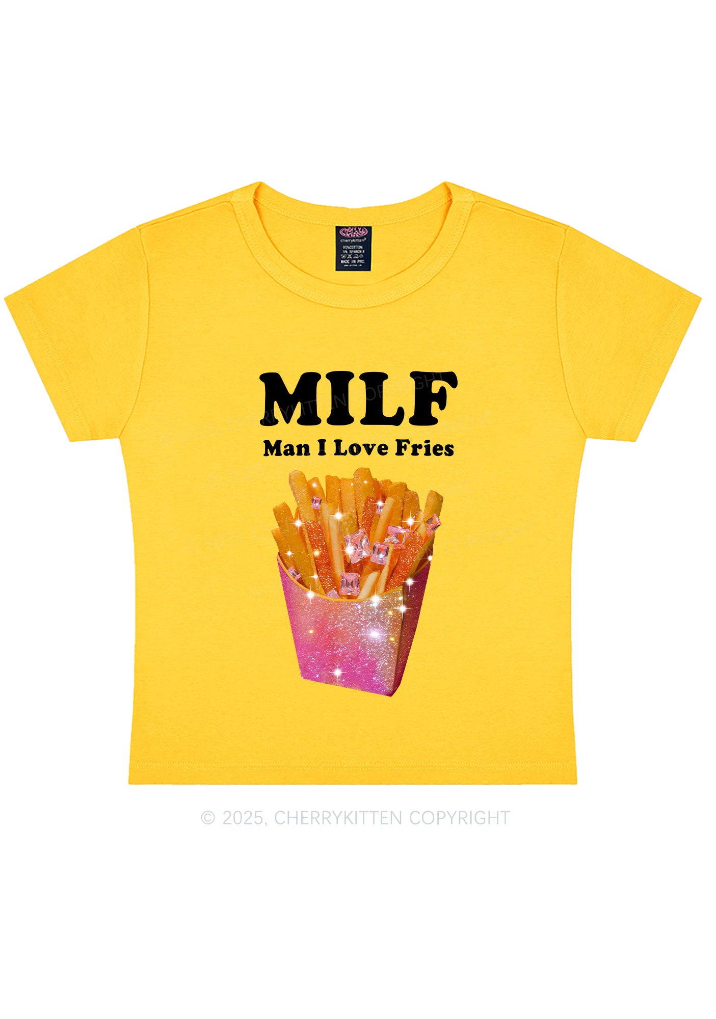 Man I Love Fries Y2K Baby Tee Cherrykitten