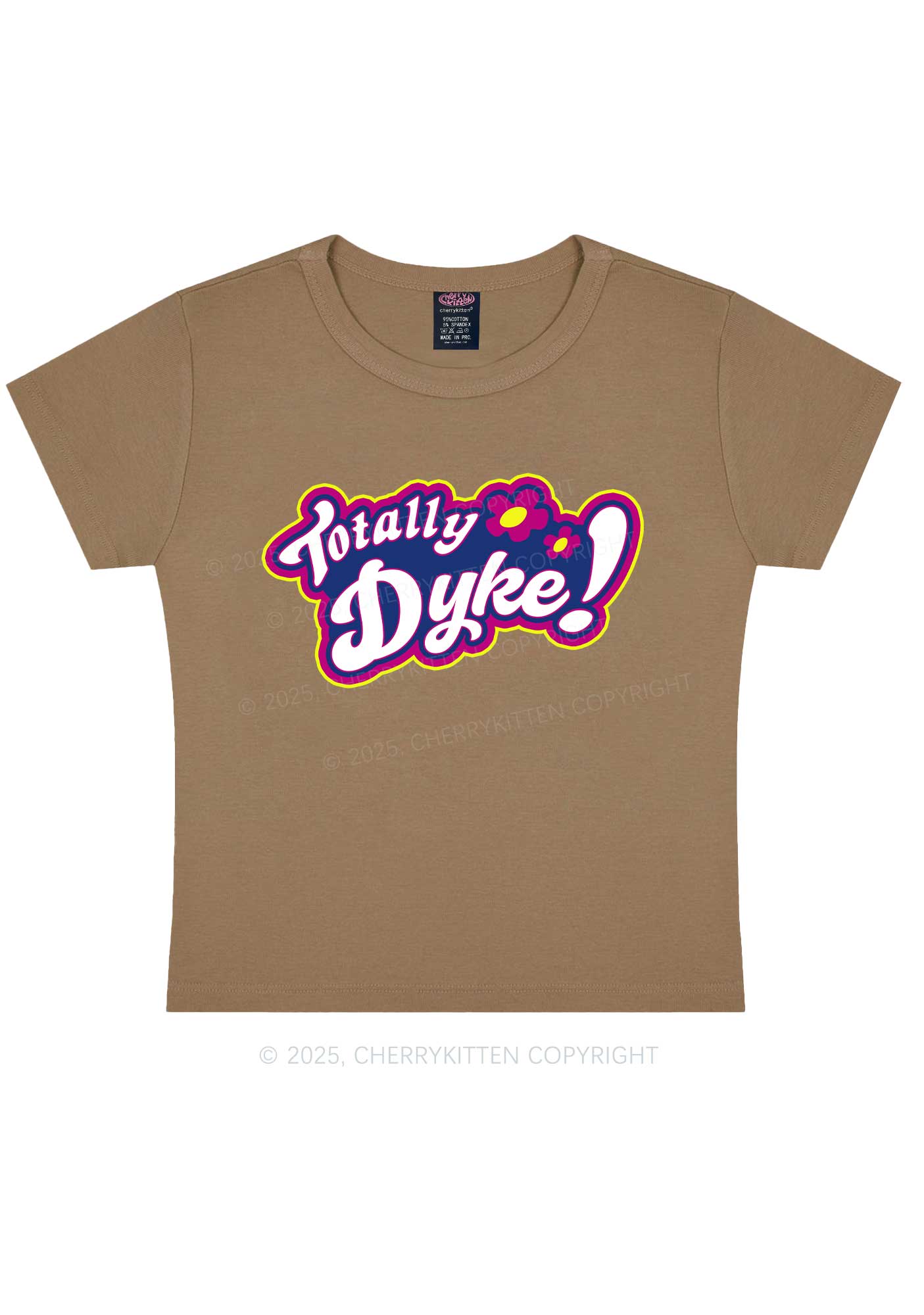 Totally Dyke Pride Y2K Baby Tee Cherrykitten