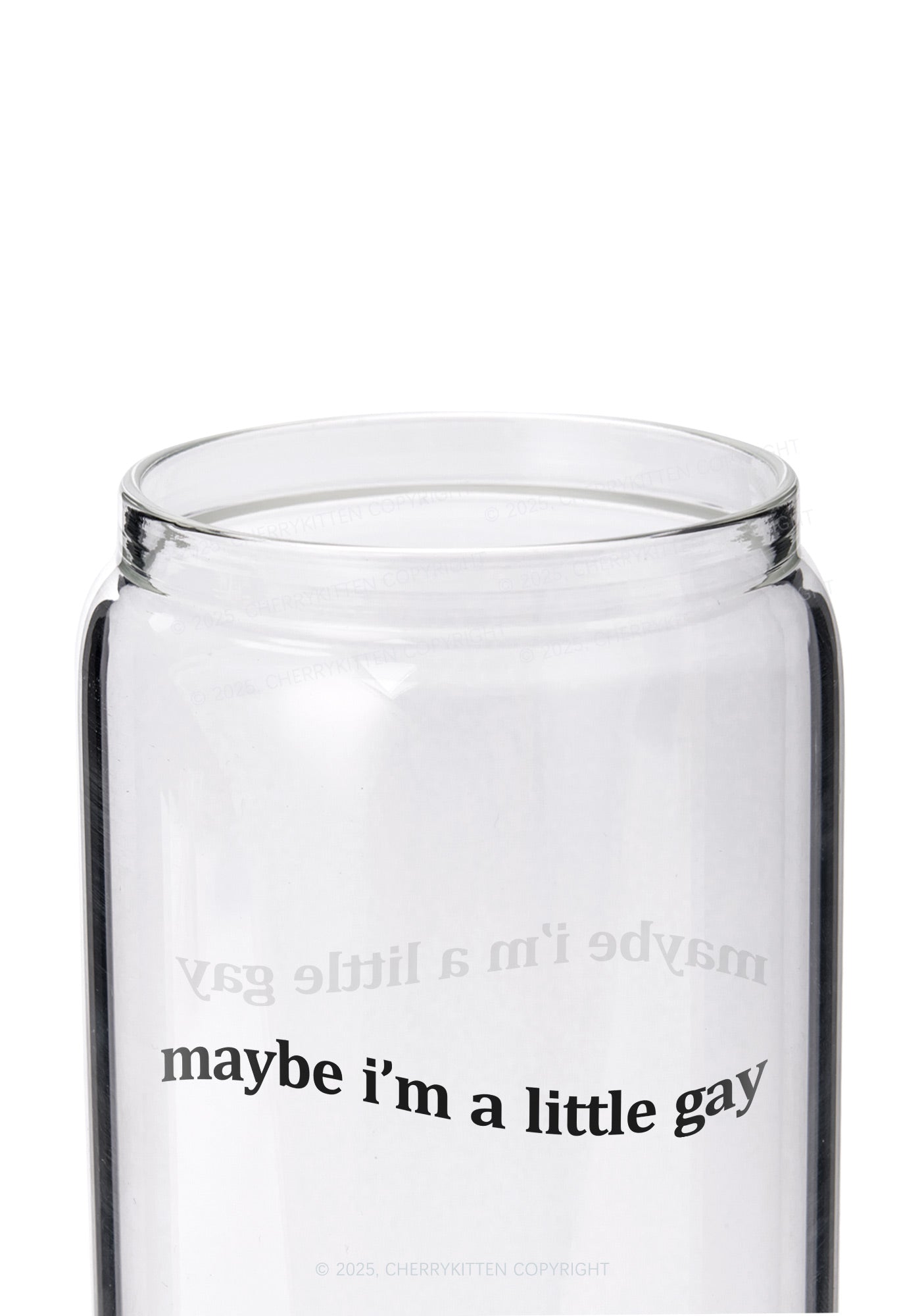 Maybe Im A Little Gay Pride Y2K Printed Glass Cup Cherrykitten