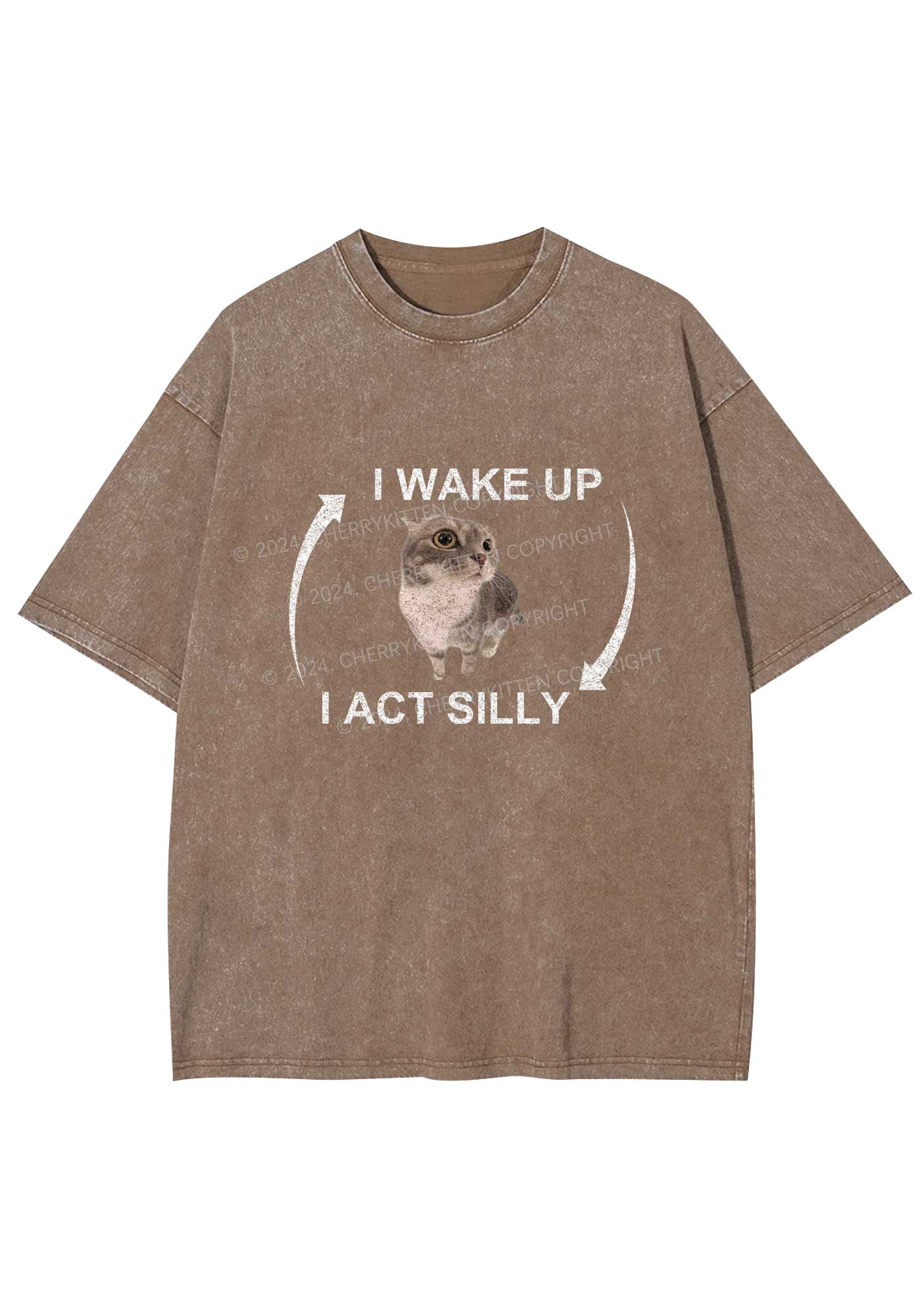 Wake Up Act Silly Y2K Washed Tee Cherrykitten