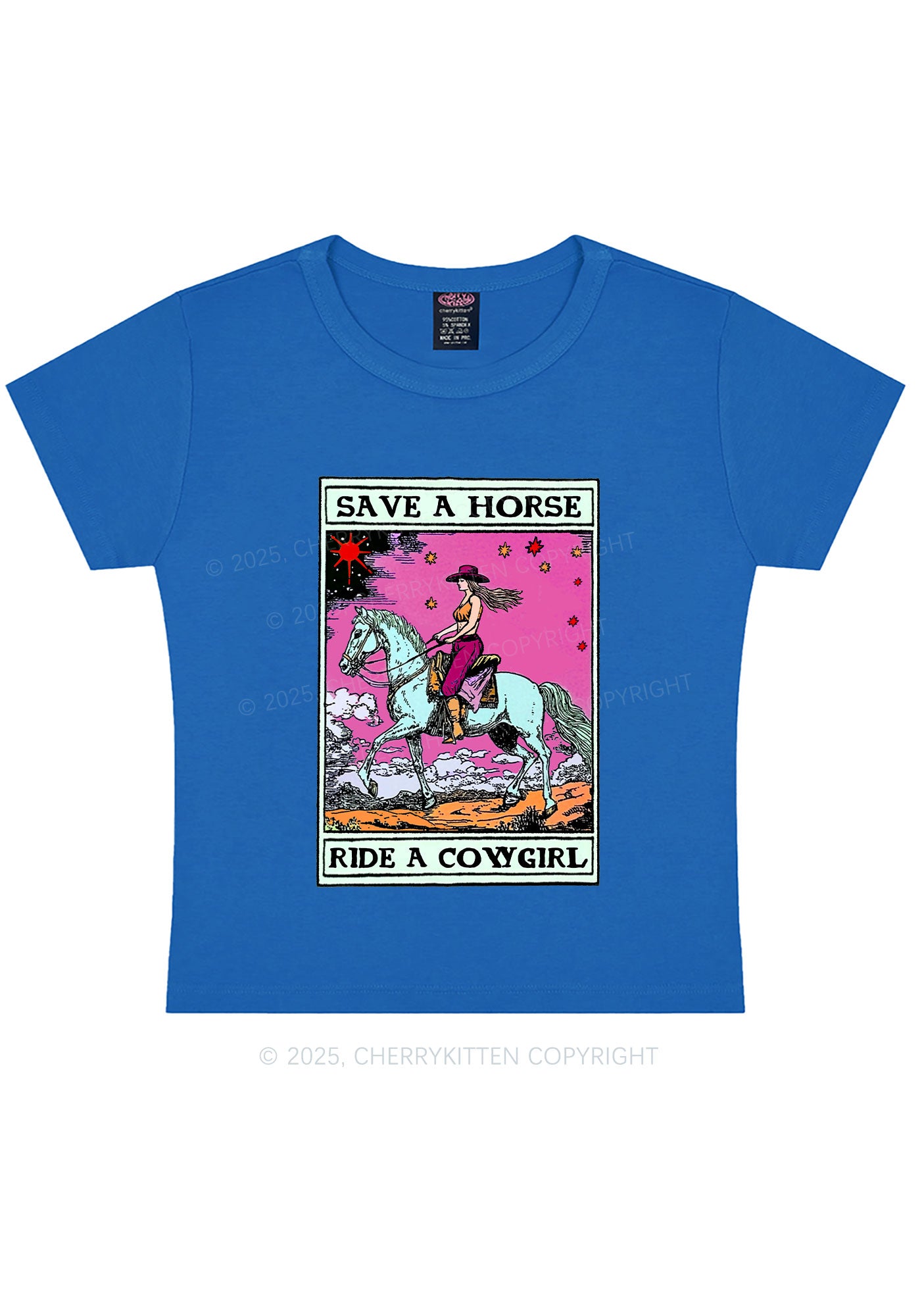 Save Horse Ride Cowgirl Pride Y2K Baby Tee Cherrykitten