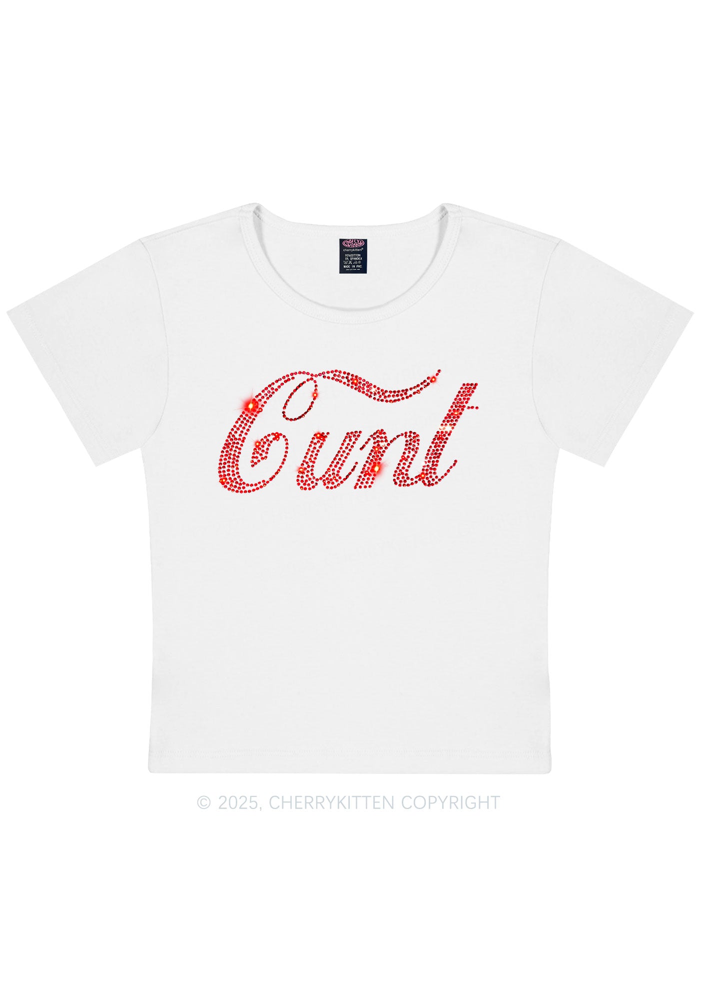 Rhinestone Special Cxxt Y2K Baby Tee Cherrykitten