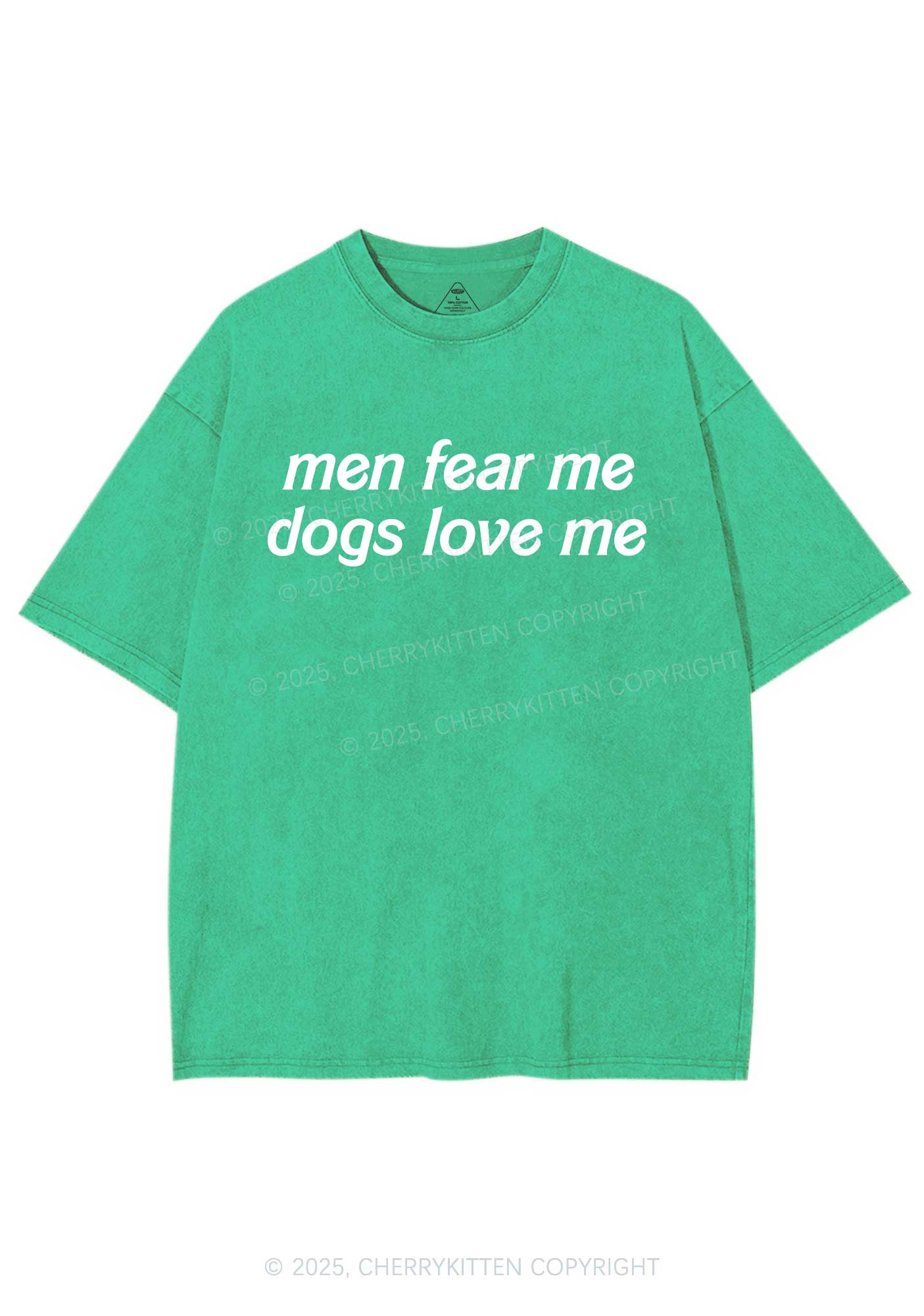 Men Fear Me Y2K Shirts Washed Tee Cherrykitten