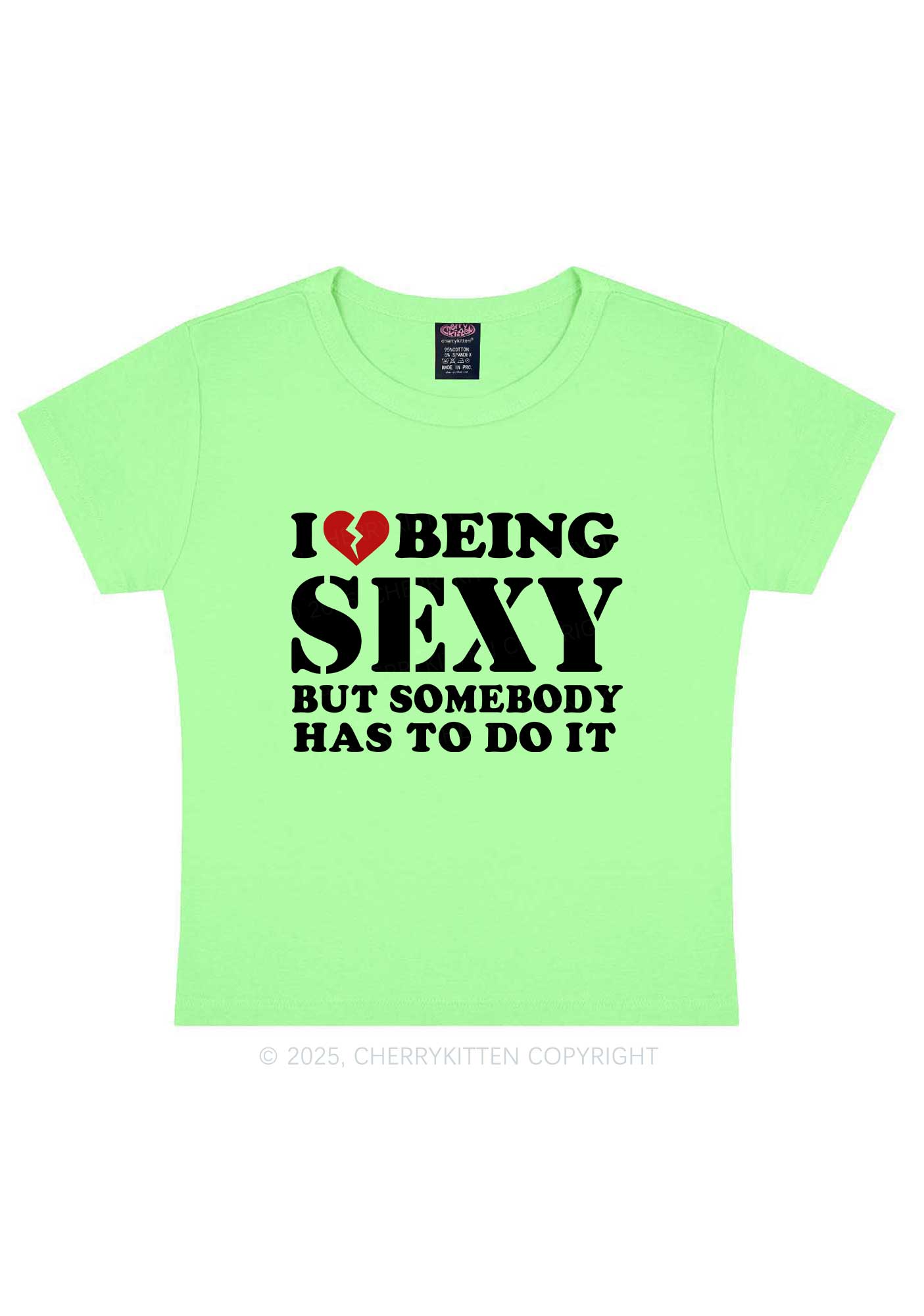 Being Sexy Tough Y2K Baby Tee Cherrykitten