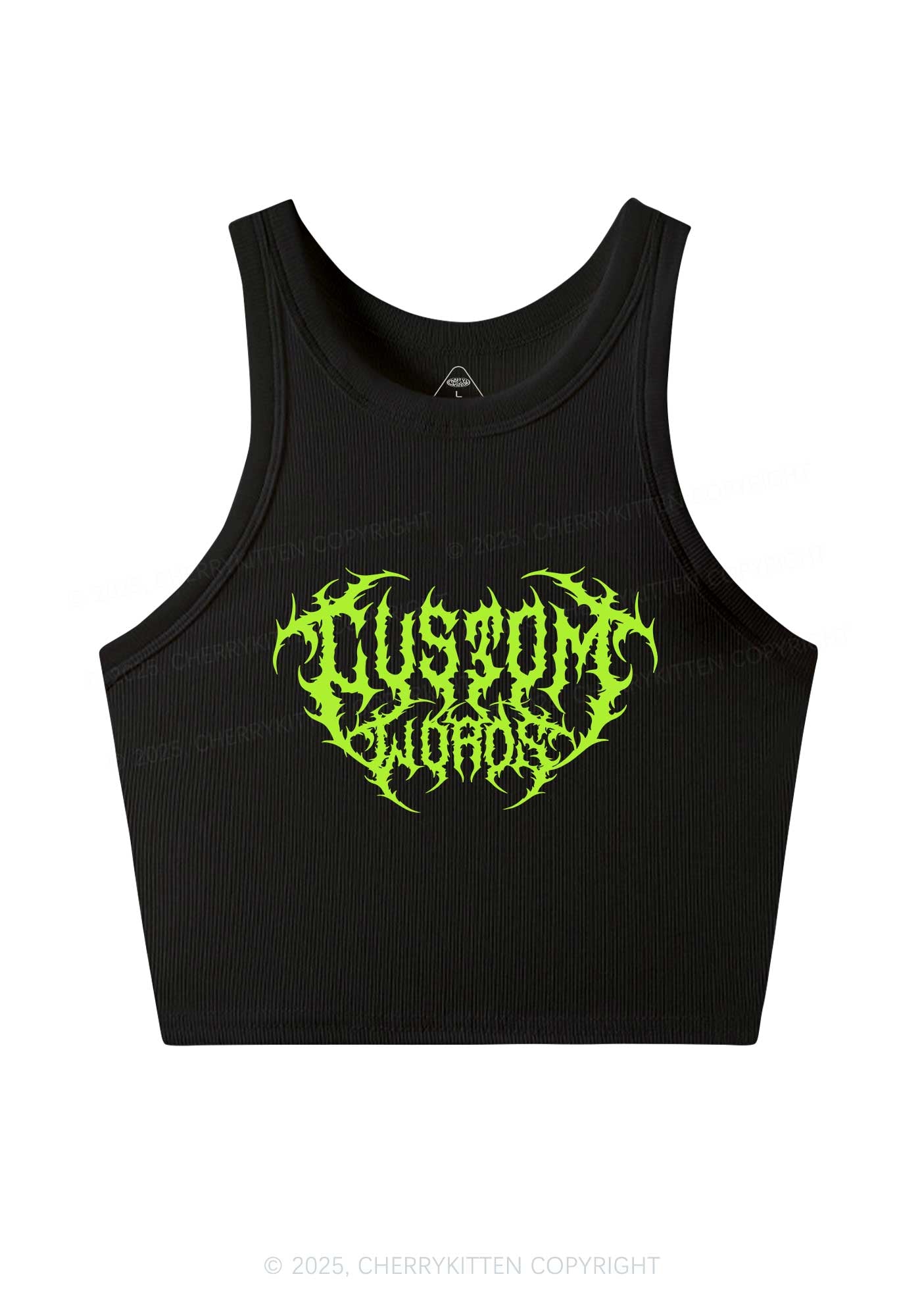 Custom Punk Words Y2K Crop Tank Top Cherrykitten