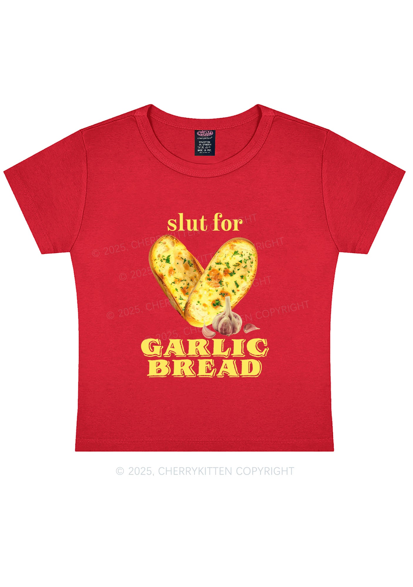 Slxt For Garlic Bread Y2K Baby Tee Cherrykitten