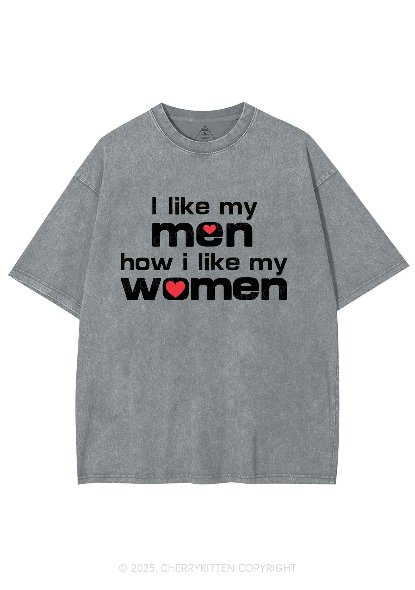 I Like My Men Pride Y2K Shirts Washed Tee Cherrykitten