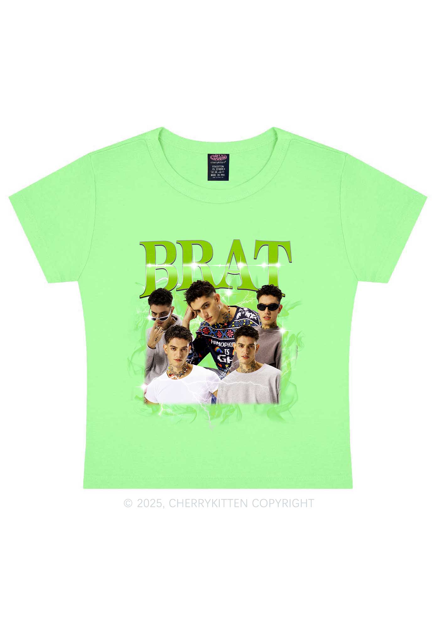 Custom Brat Portrait Y2K Baby Tee Cherrykitten