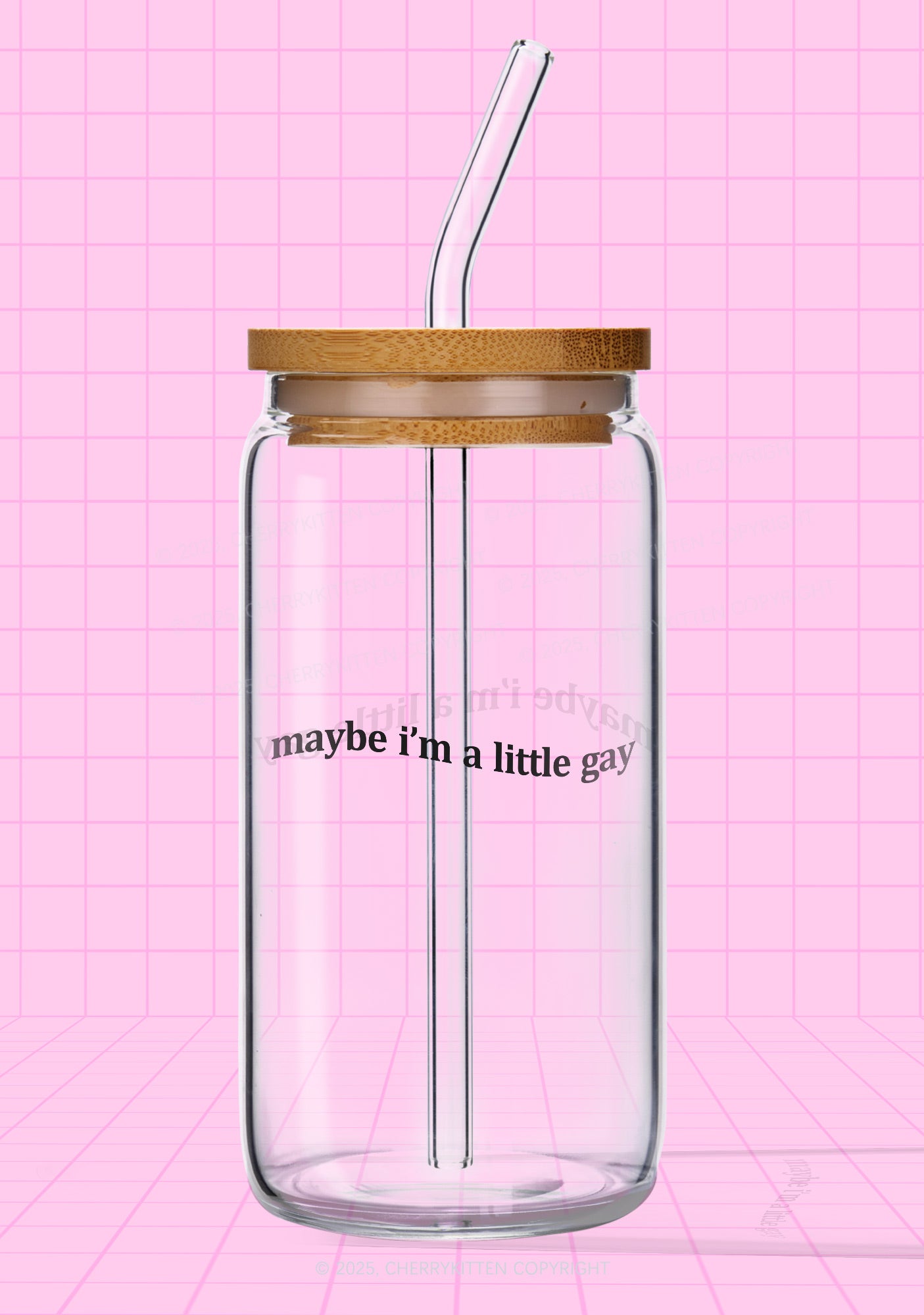 Maybe Im A Little Gay Pride Y2K Printed Glass Cup Cherrykitten