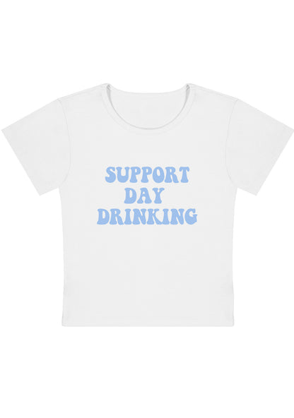 Support Day Drinking Y2K Baby Tee