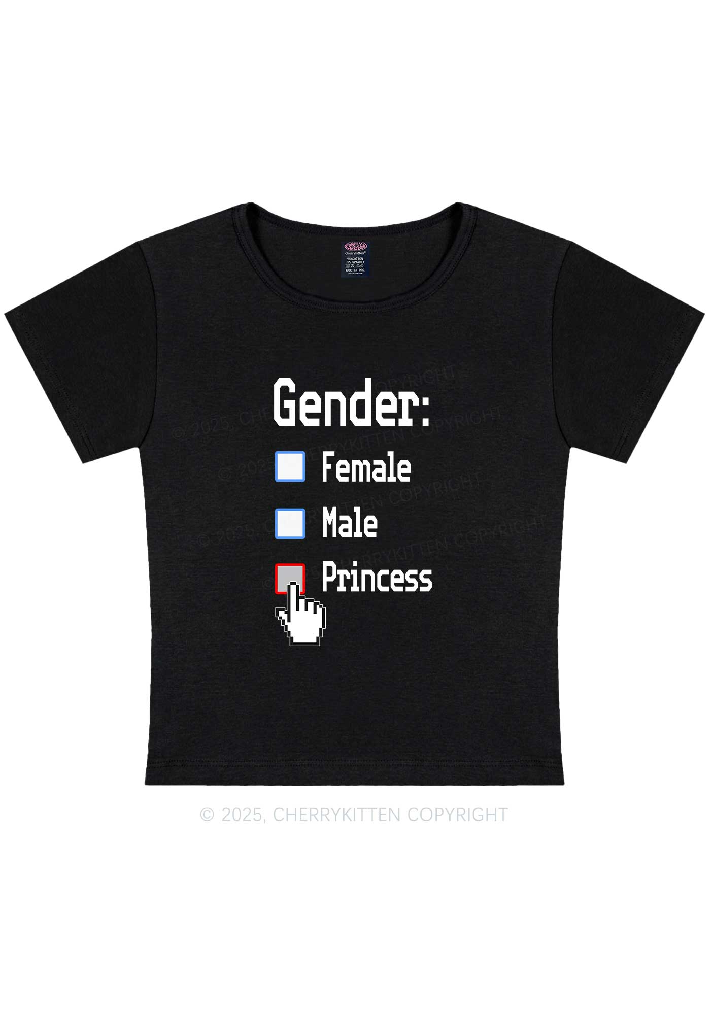 Gender Princess Pride Y2K Baby Tee Cherrykitten