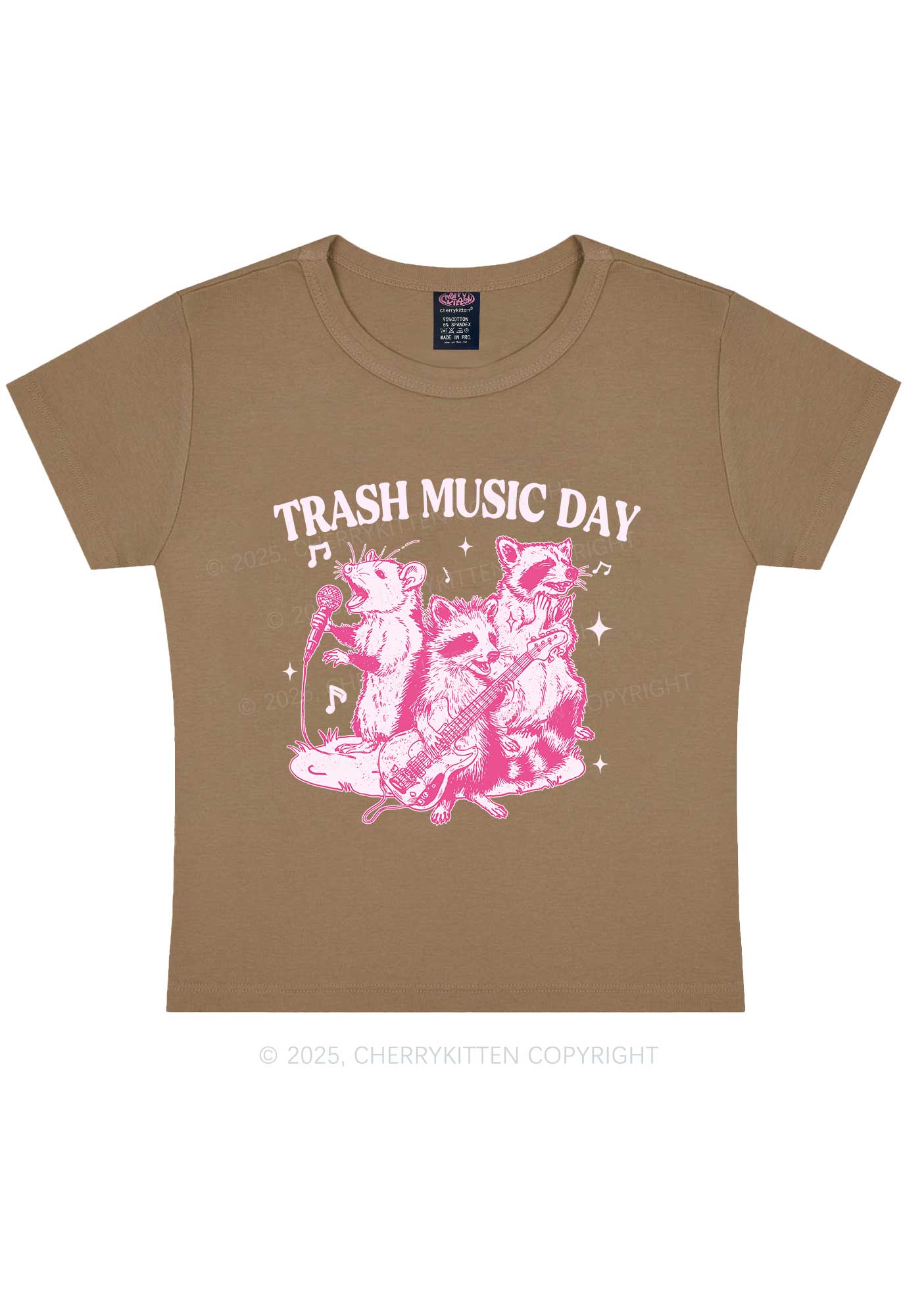 Trash Music Day Y2K Baby Tee Cherrykitten