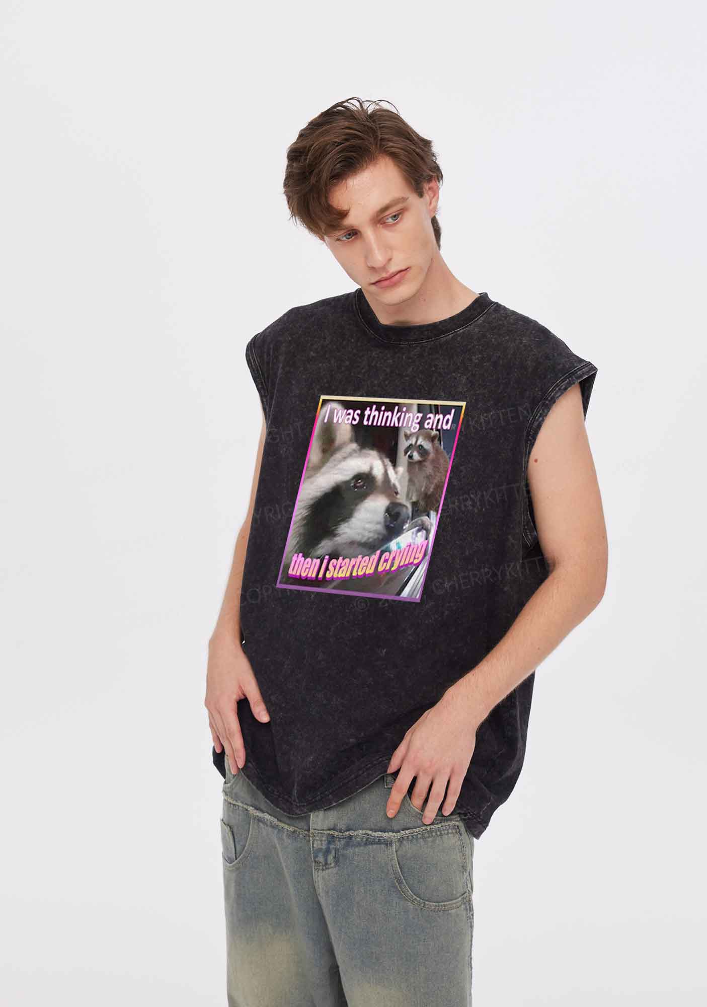 I Started Crying Y2K Washed Tank Cherrykitten