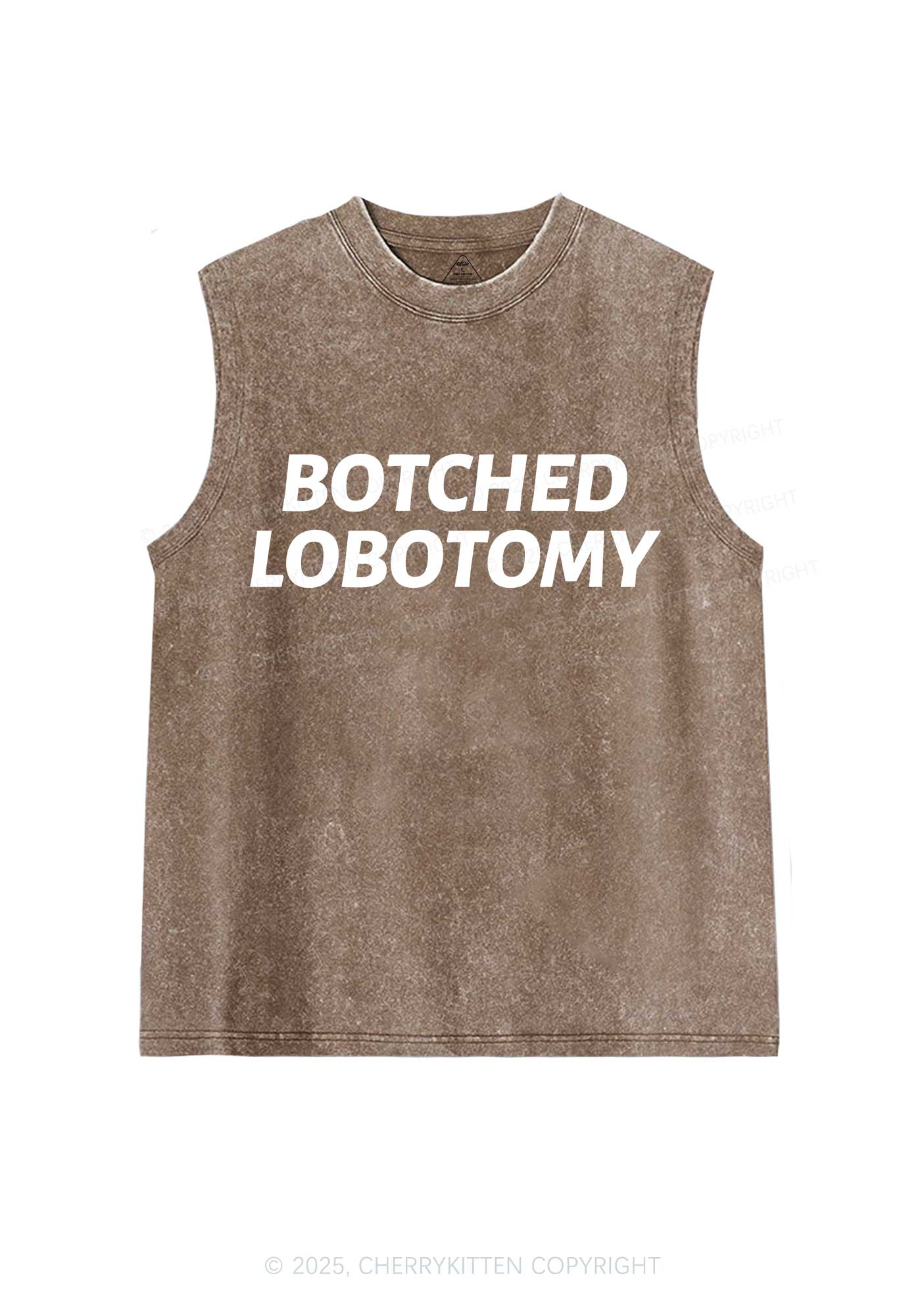 Botched Lobotomy Y2K Washed Muscle Tank Cherrykitten