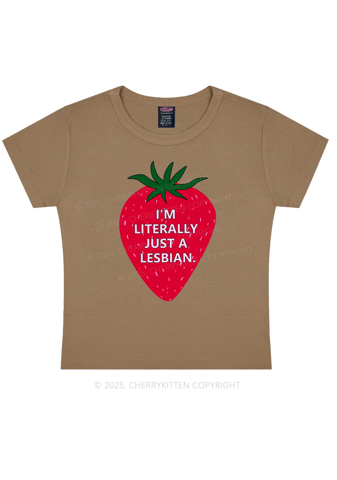 Lesbian Strawberry Pride Y2K Baby Tee Cherrykitten