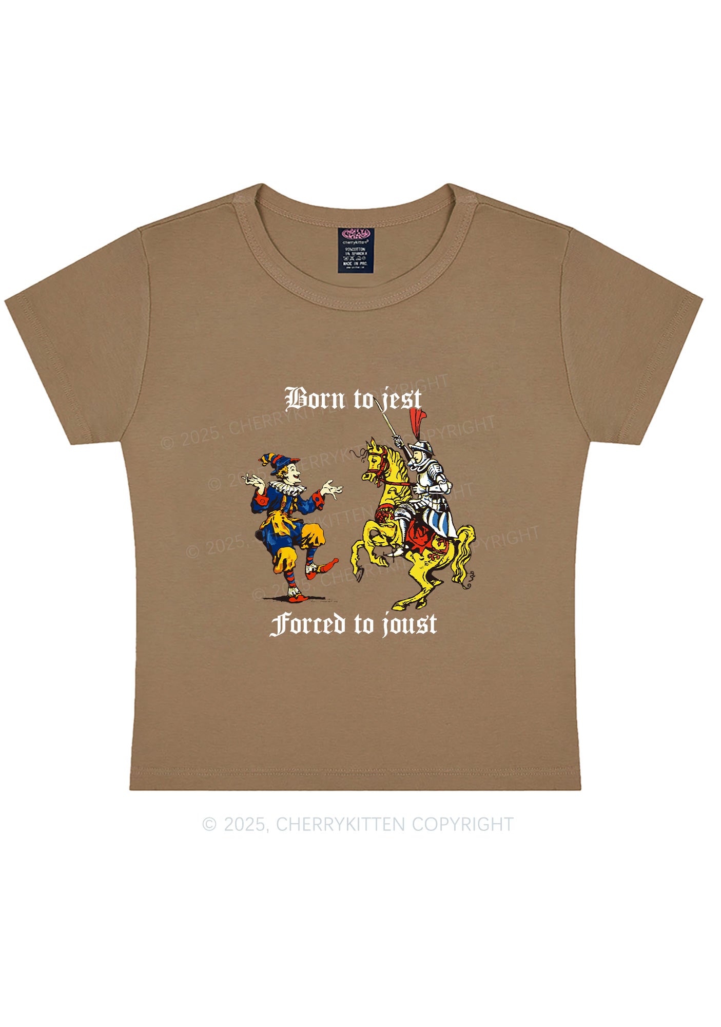 Born to Jest Forced to Joust Y2K Baby Tee Cherrykitten