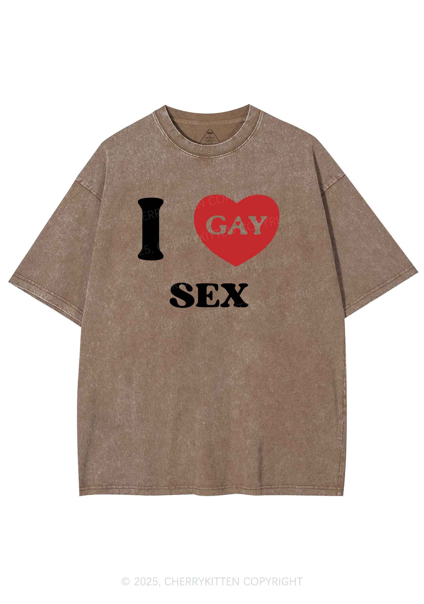 I Love Sx Gay Pride Y2K Shirts Washed Tee Cherrykitten