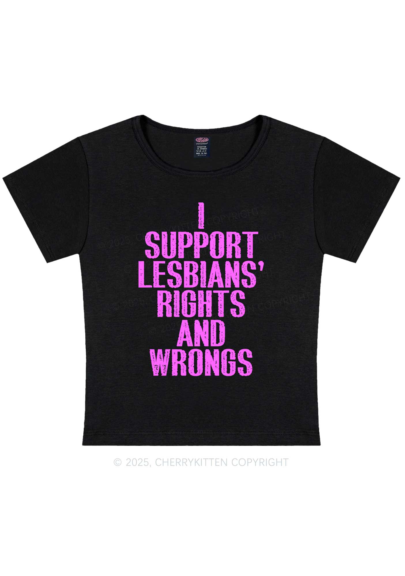 Support Lesbians Rights Pride Y2K Baby Tee Cherrykitten