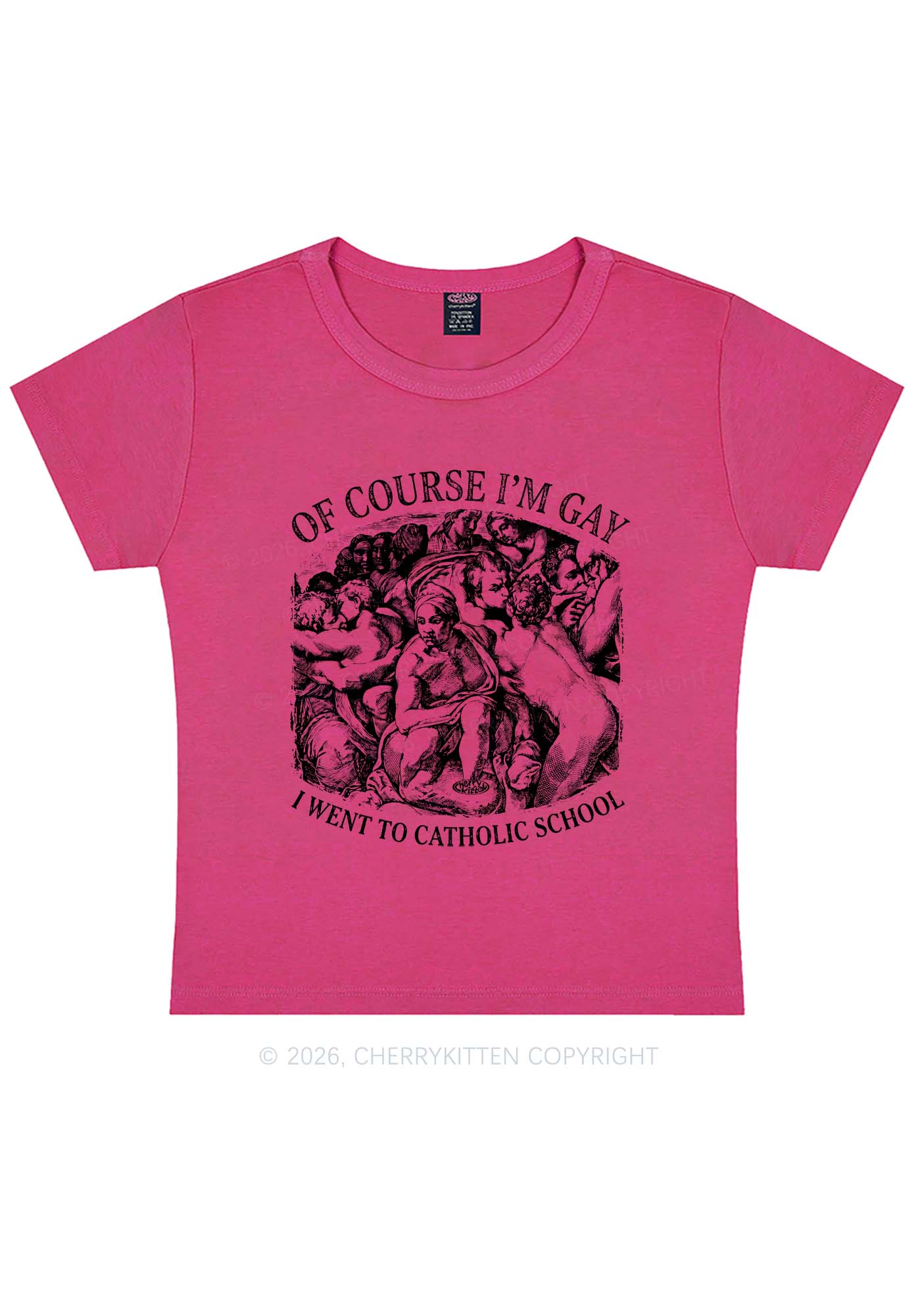 Of Course Im Gay l Pride Y2K Baby Tee Cherrykitten