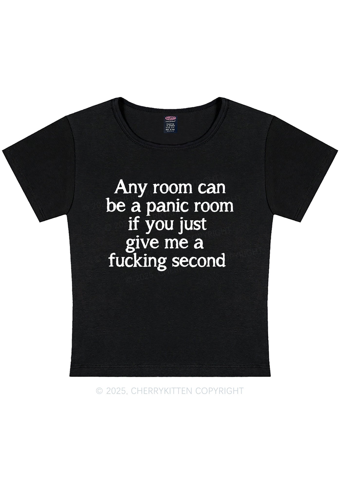 Any Room Can Be Panic Y2K Baby Tee Cherrykitten
