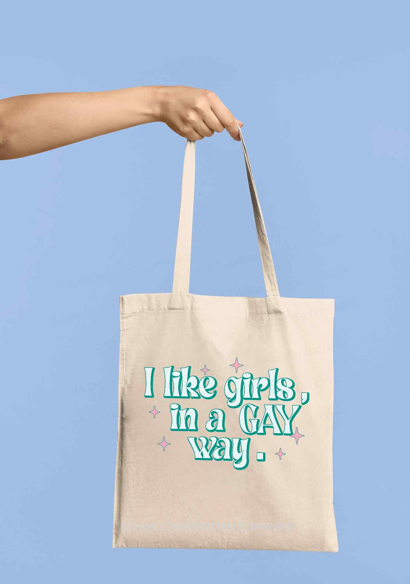 Like Girls In Gay Way Pride Y2K Canvas Tote Bag Cherrykitten