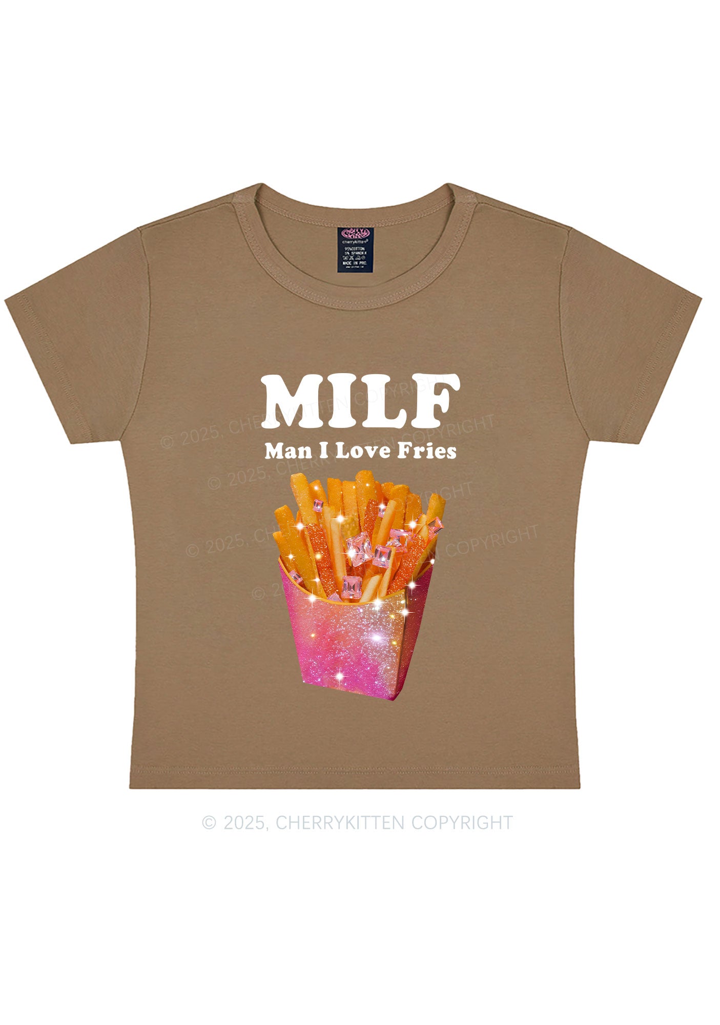 Man I Love Fries Y2K Baby Tee Cherrykitten