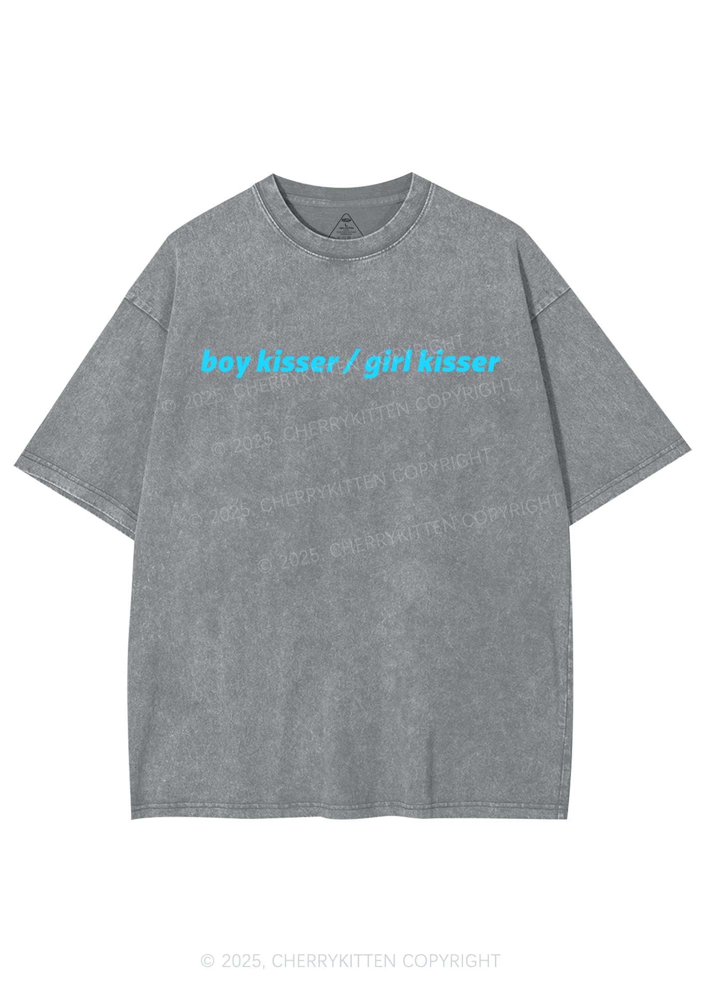 Boy Kisser Girl Kisser Pride Y2K Shirts Washed Tee Cherrykitten