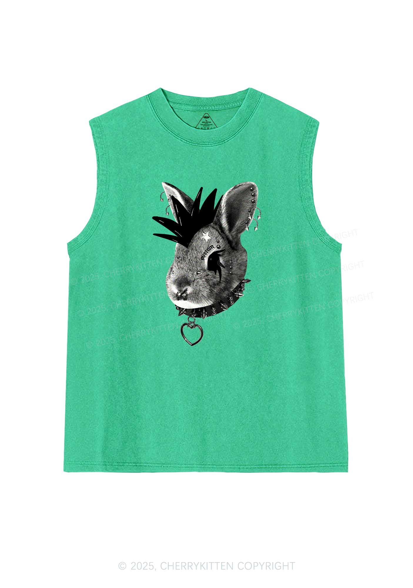 Custom Punk Pet Y2K Washed Muscle Tank Cherrykitten