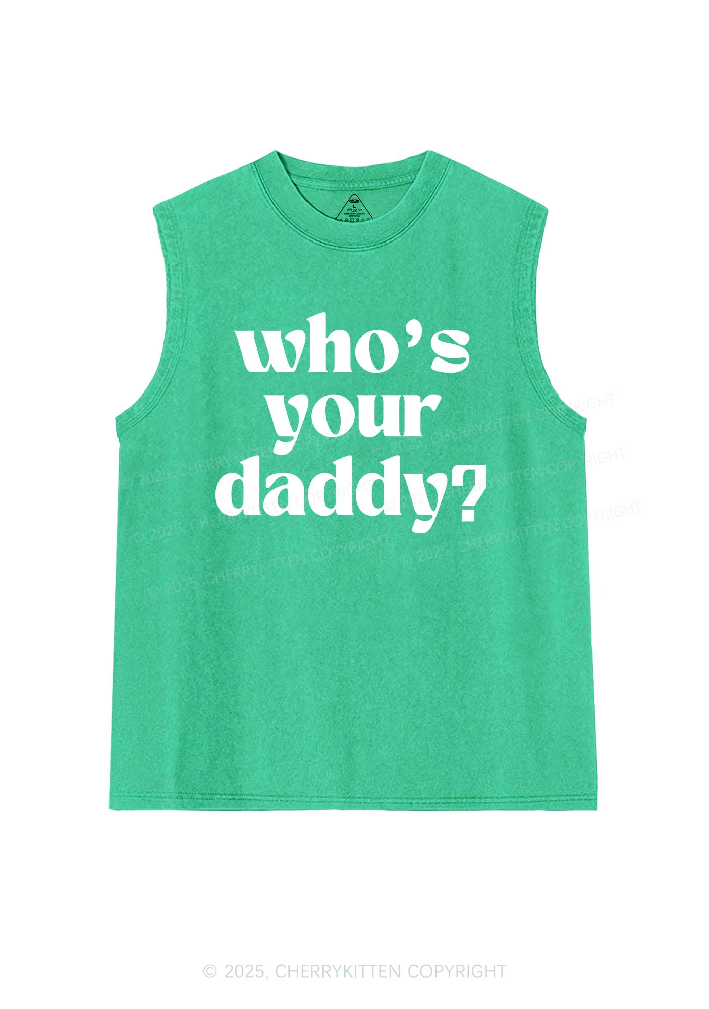 Whos Your Daddy Y2K Washed Muscle Tank Cherrykitten