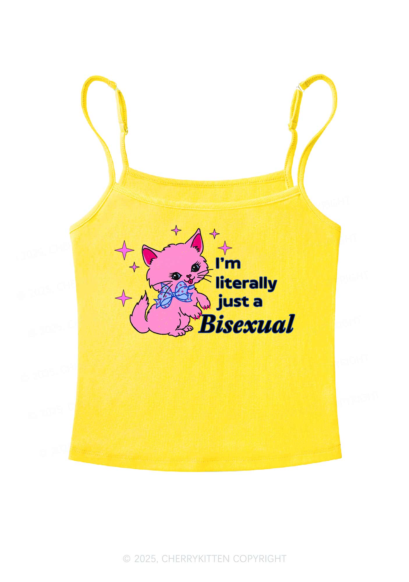 Literally Just A Bisexual Pride Y2K Spaghetti Strap Cami Cherrykitten